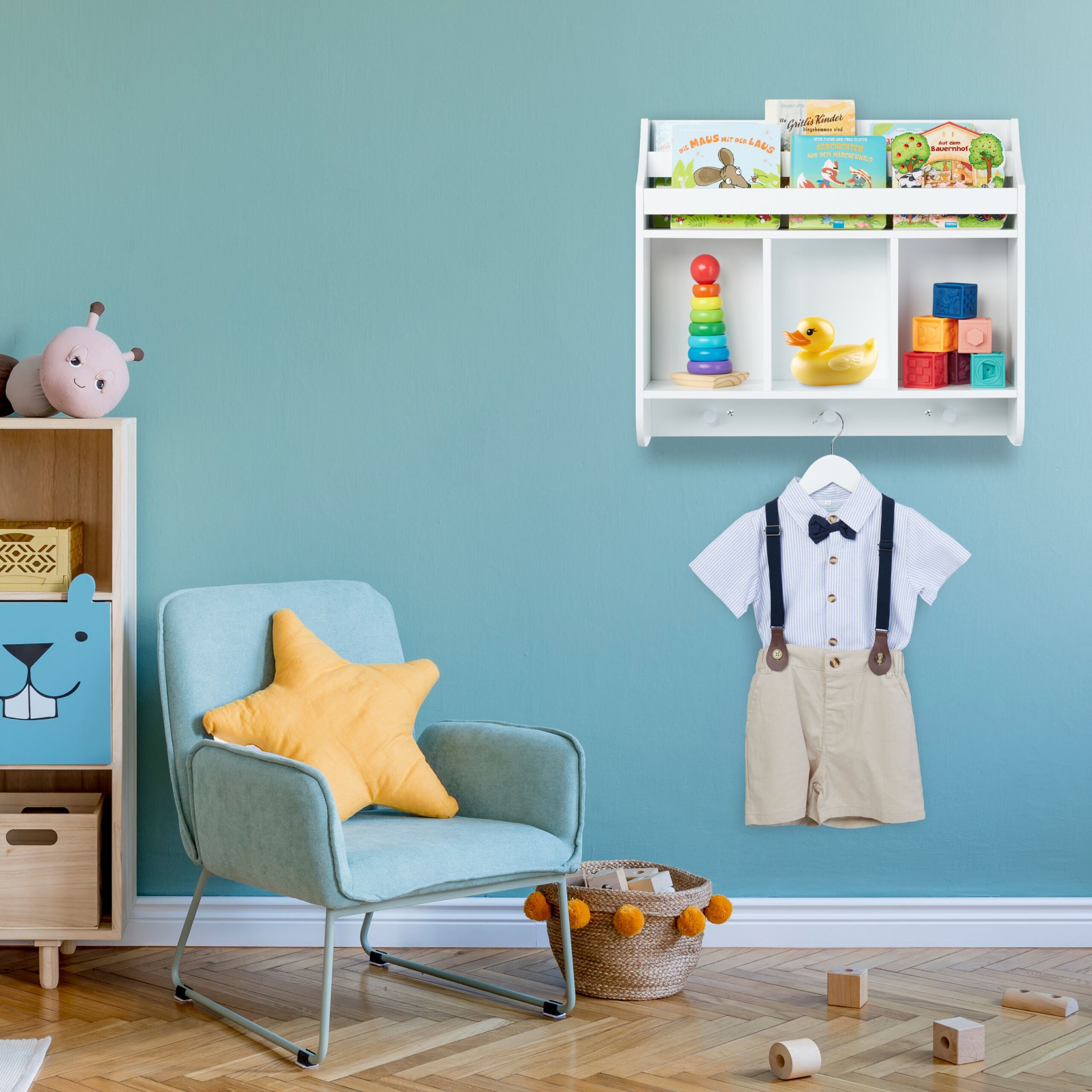 Kinderregal mit 5 Fächern Weiss von Relaxdays