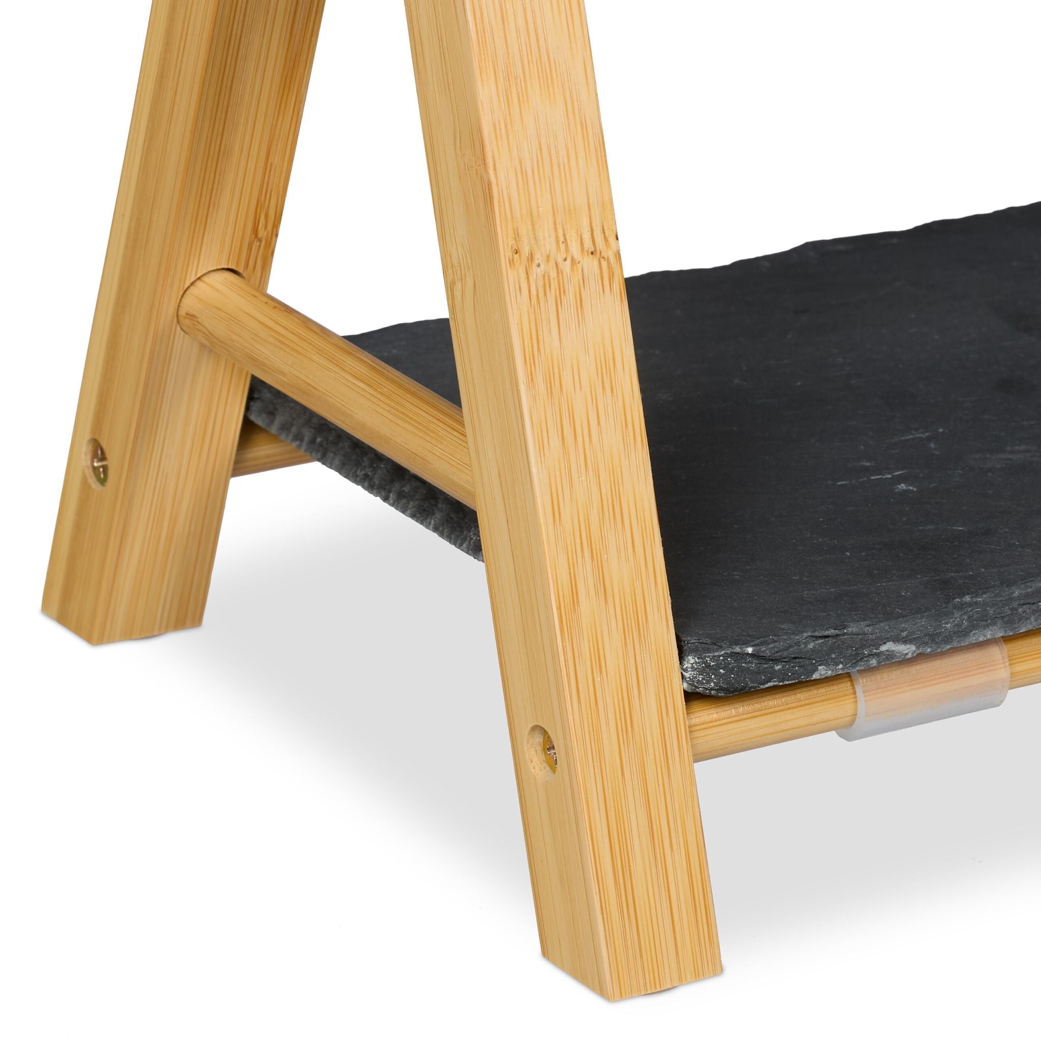 2-stöckige Etagere mit Schieferplatten Anthrazit-Hellbraun von Relaxdays
