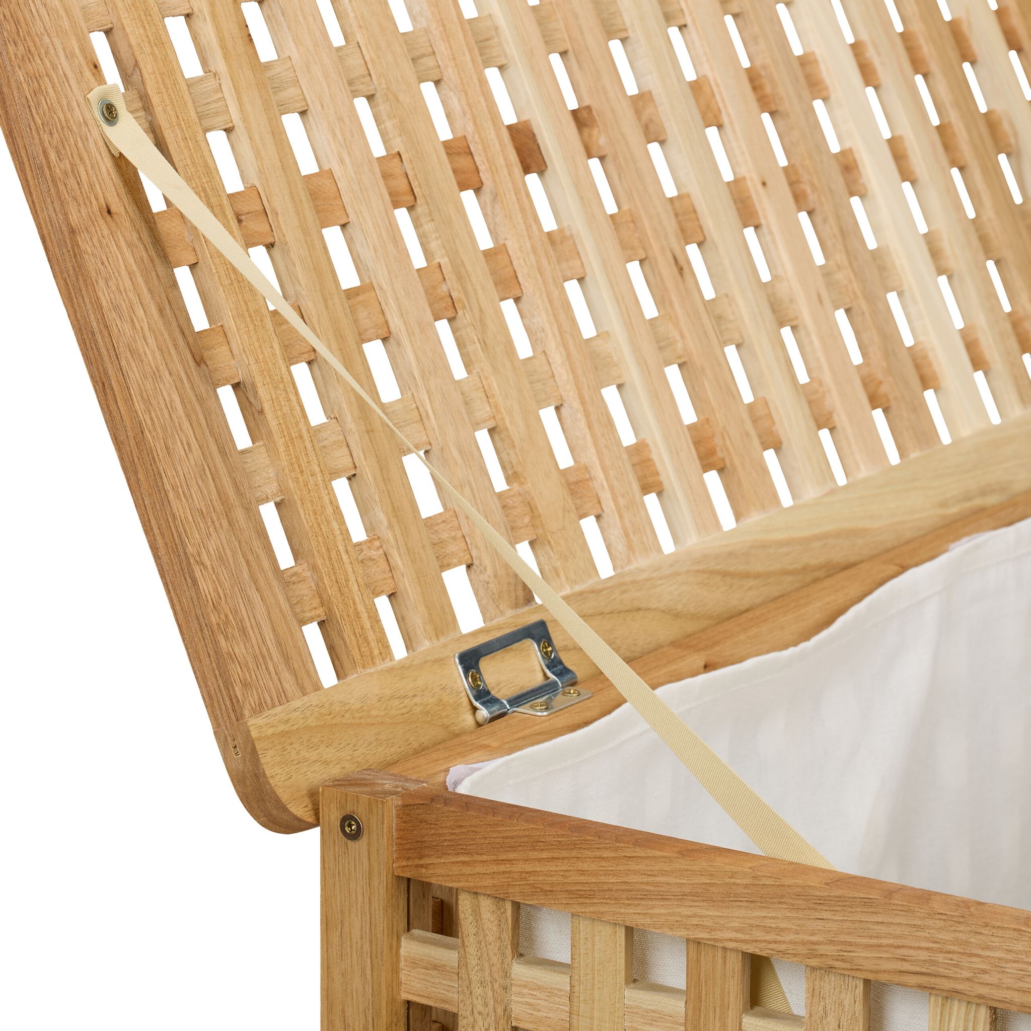 Wäschetruhe Walnuss mit Sack Hellbraun von Relaxdays