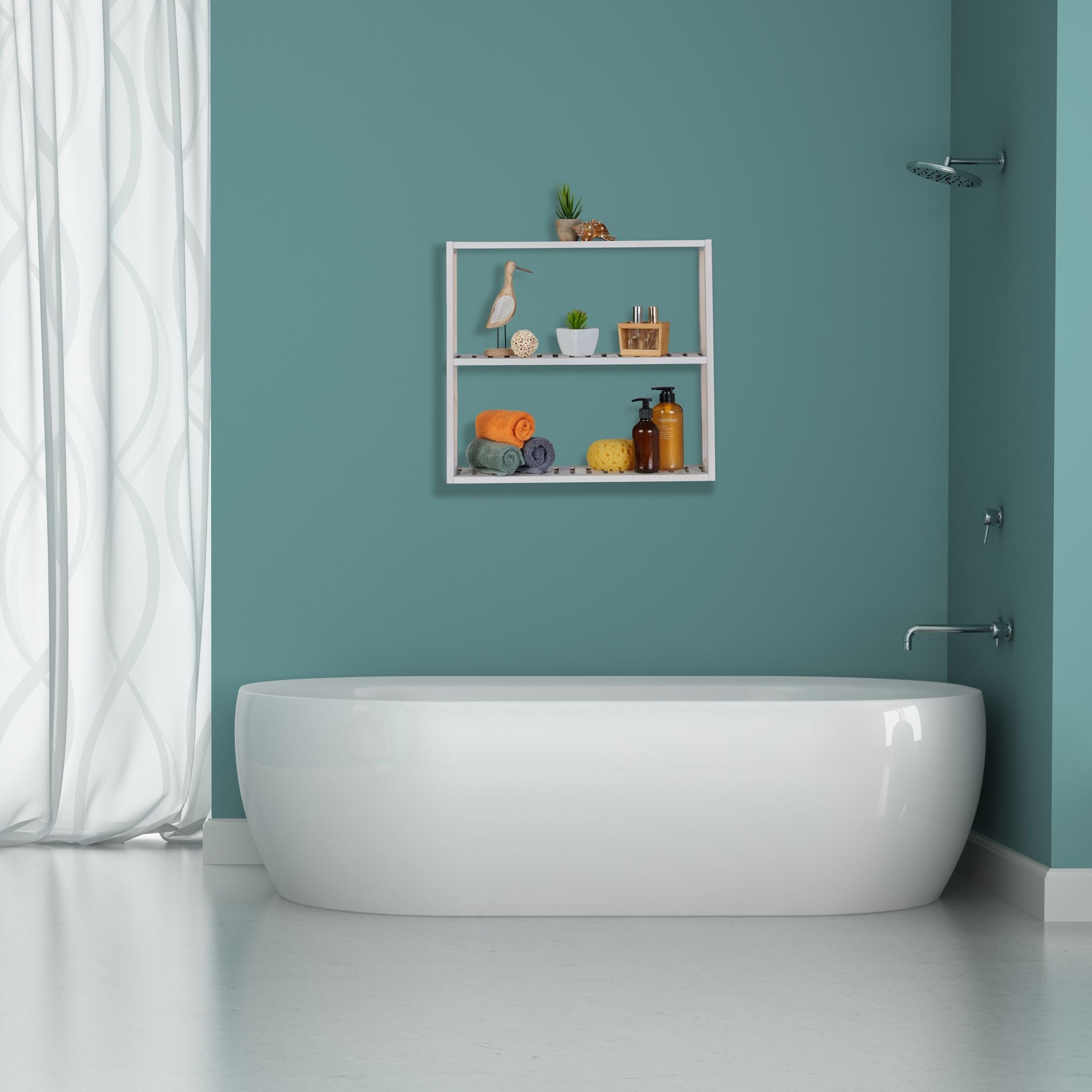 Wandregal mit 3 Ablagen Weiss von Relaxdays