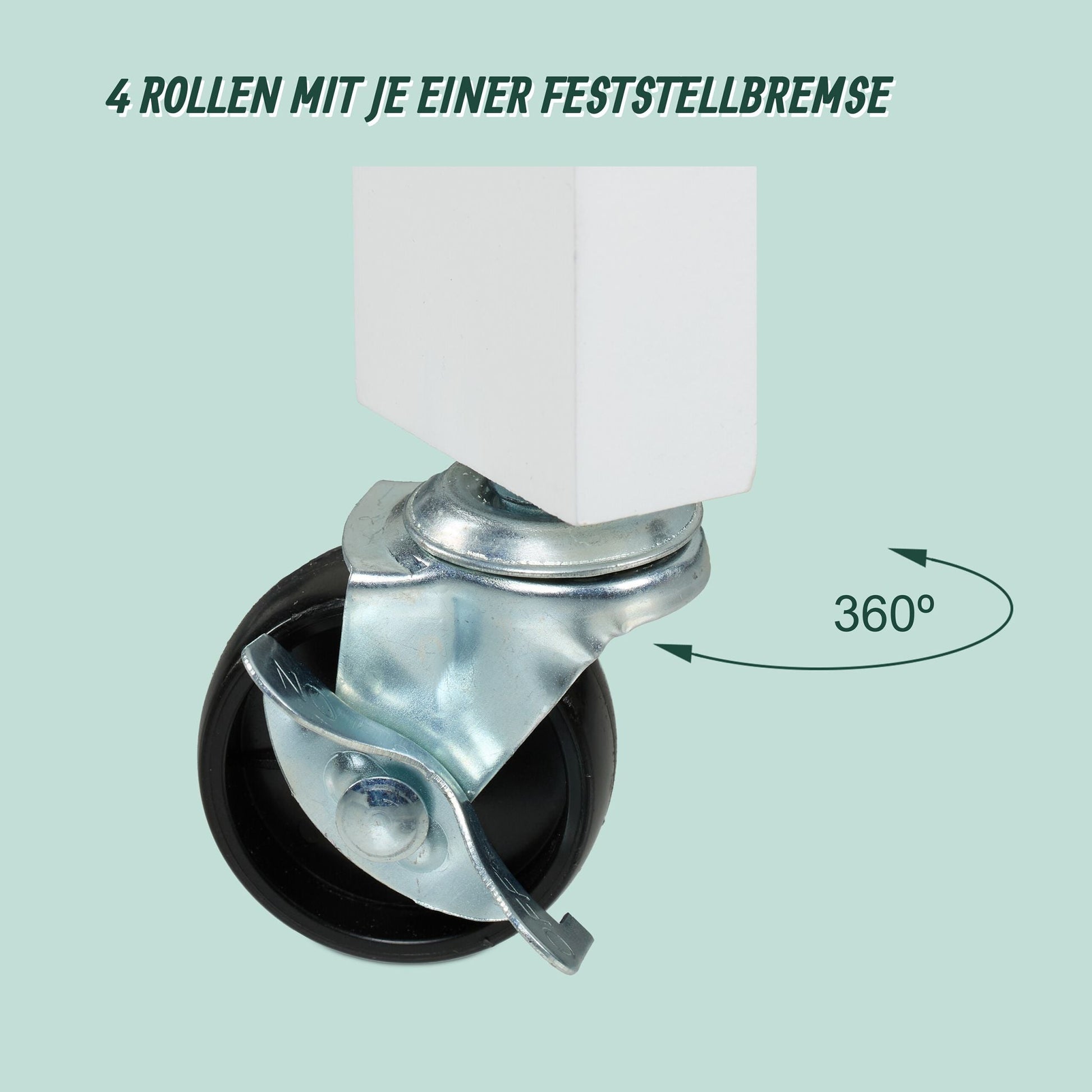 Küchenwagen mit Arbeitsplatte Weiss-Hellbraun von Relaxdays