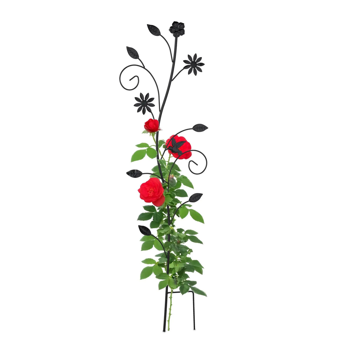 Rankhilfe Blumendesign Schwarz von Relaxdays