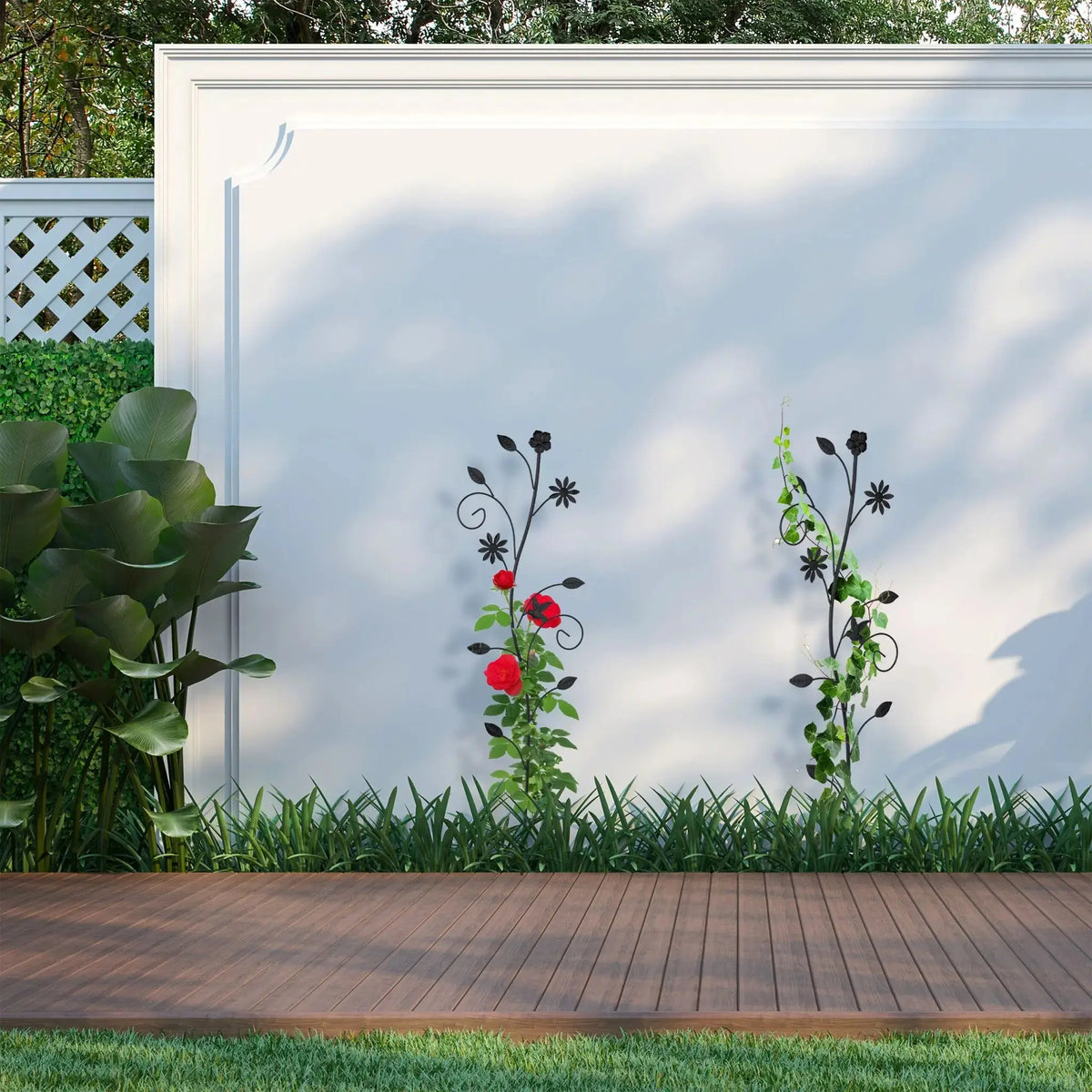 Rankhilfe Blumendesign Schwarz von Relaxdays