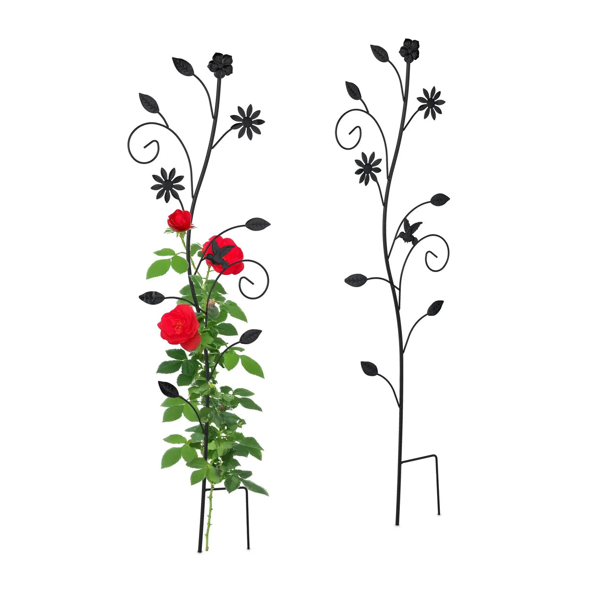 Rankhilfe Blumendesign Schwarz von Relaxdays