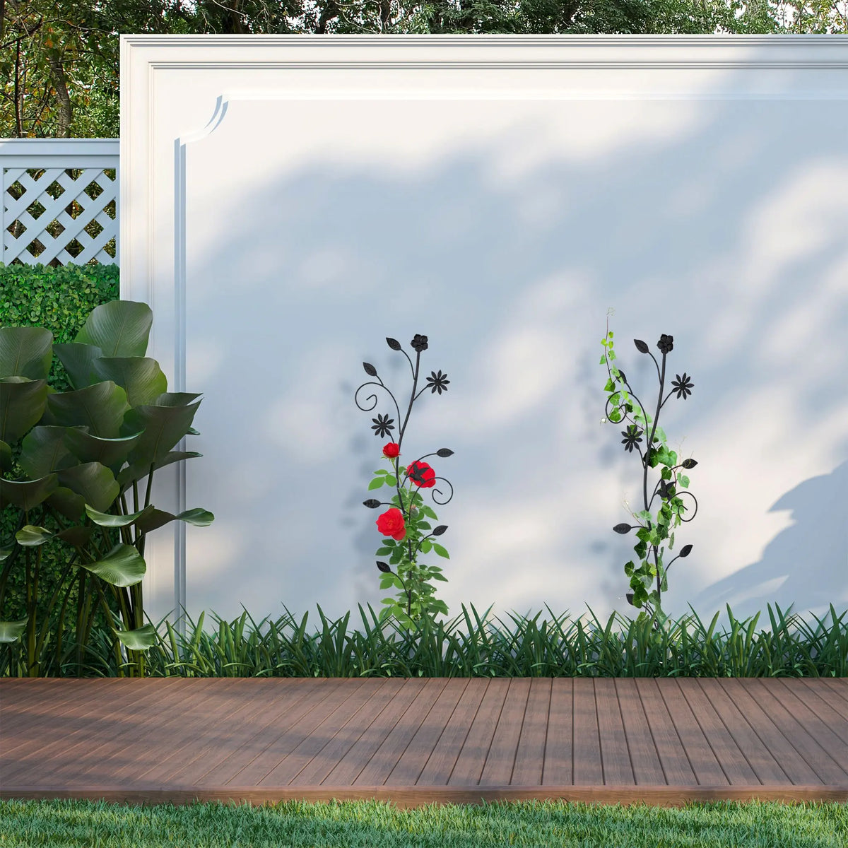 Rankhilfe Blumendesign Schwarz von Relaxdays