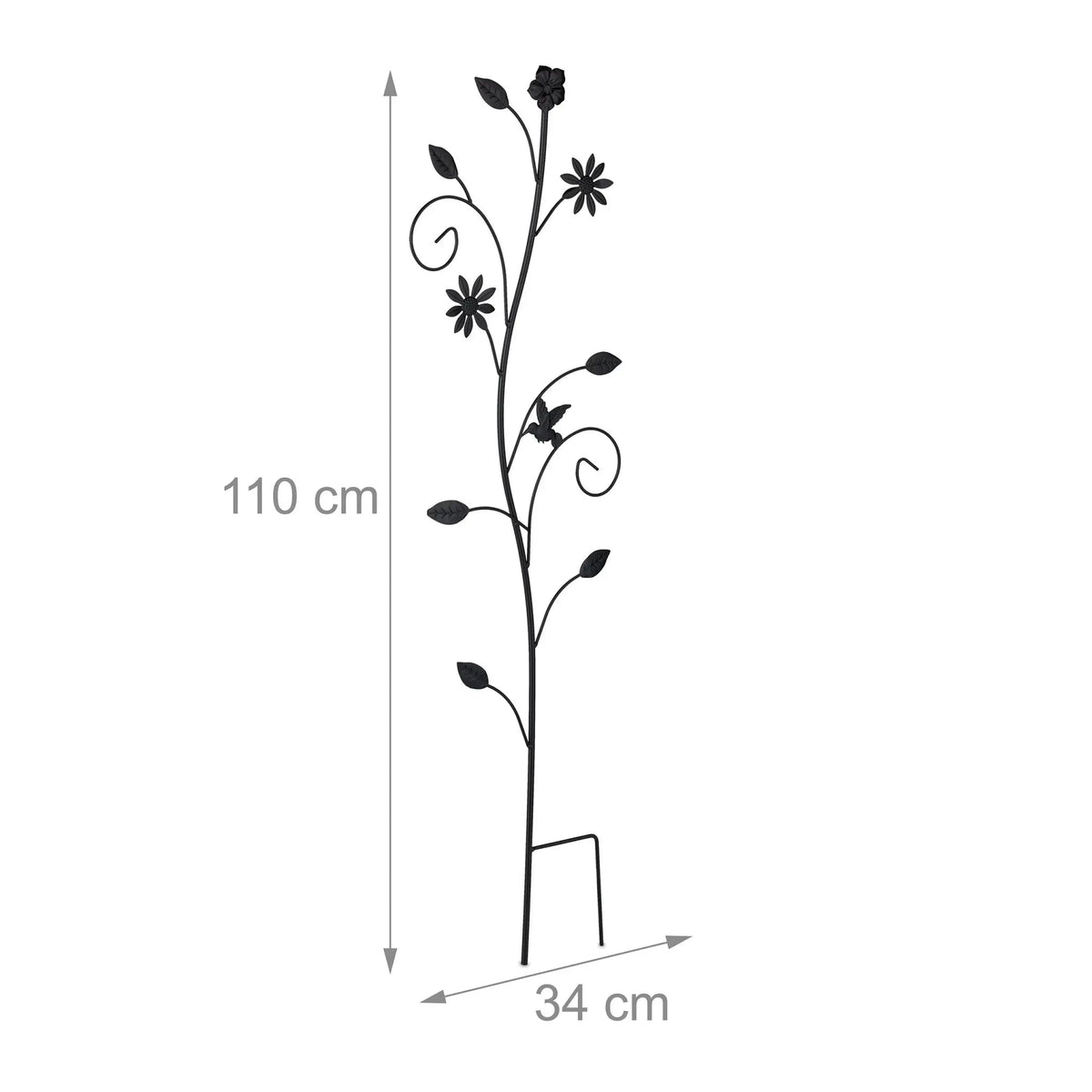 Rankhilfe Blumendesign Schwarz von Relaxdays
