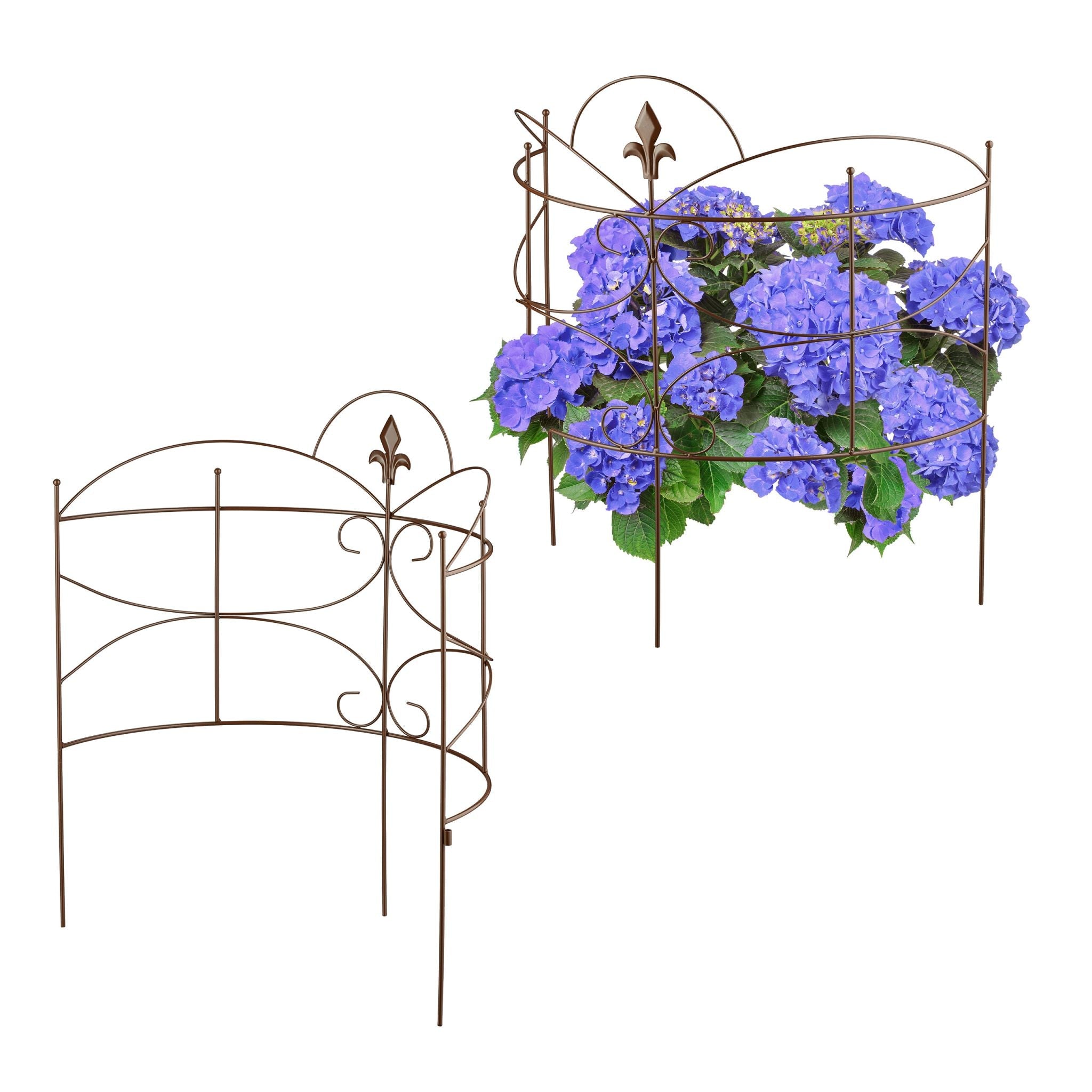 Staudenhalter Fleur-de-Lis 2-tlg. Braun von Relaxdays