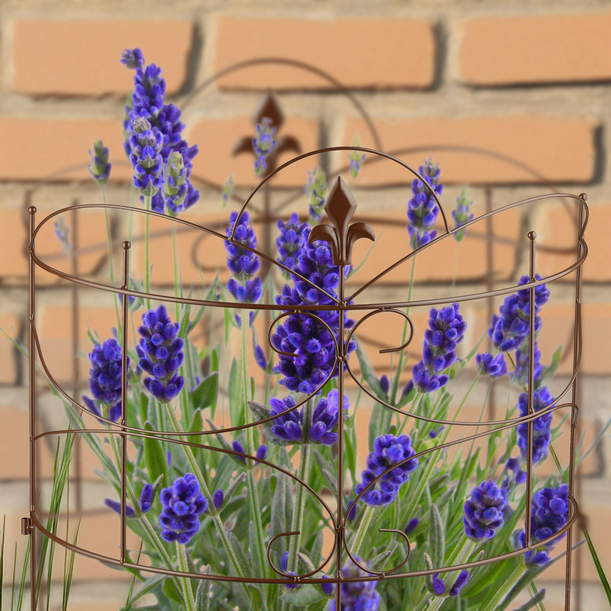 Staudenhalter Fleur-de-Lis 2-tlg. Braun von Relaxdays