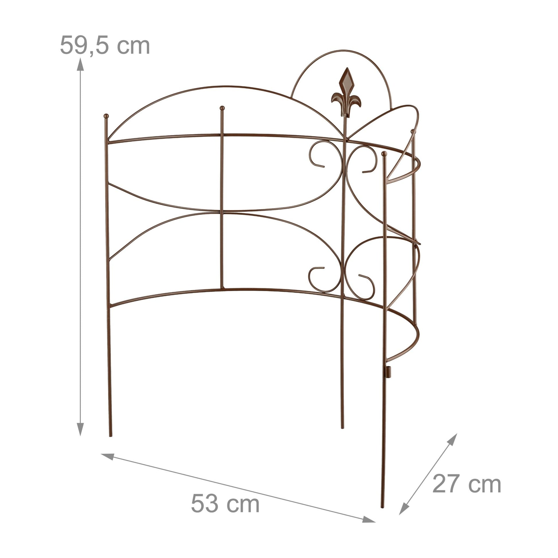 Staudenhalter Fleur-de-Lis 2-tlg. Braun von Relaxdays