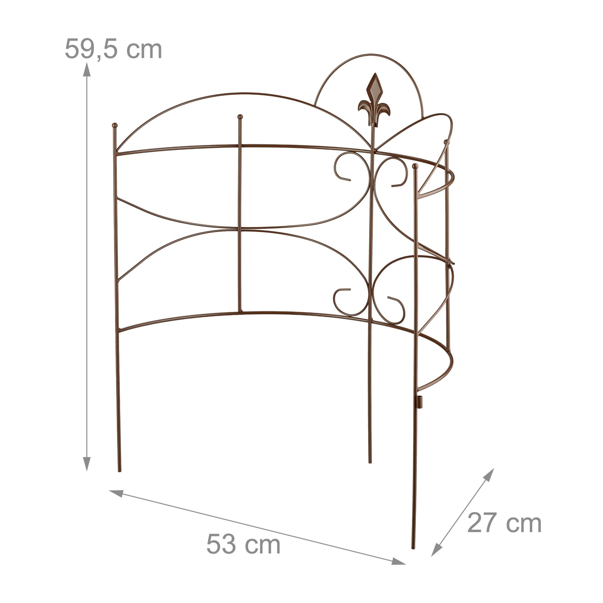 Staudenhalter Fleur-de-Lis 2-tlg. Braun von Relaxdays