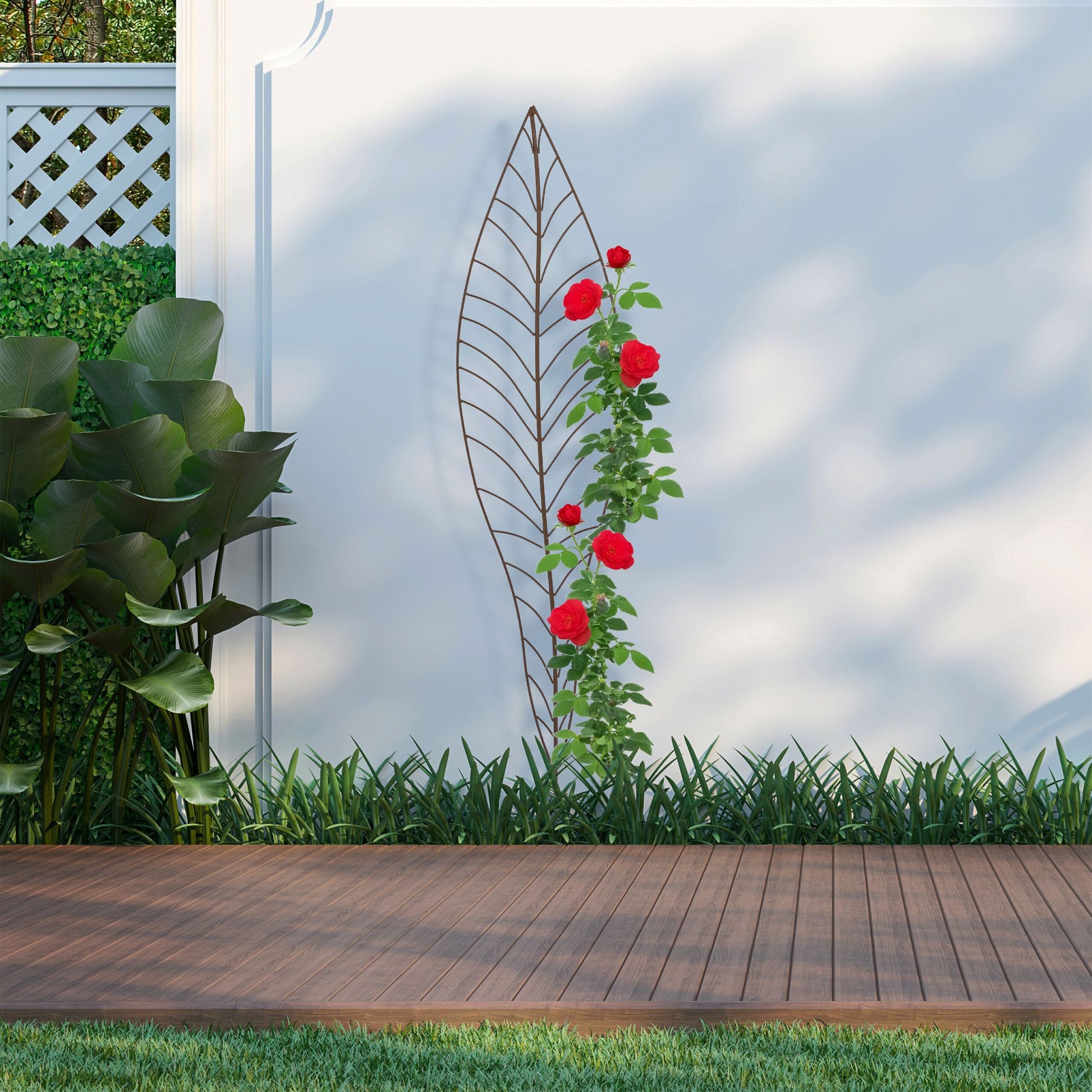 Rankhilfe Blatt 2er-Set Braun von Relaxdays