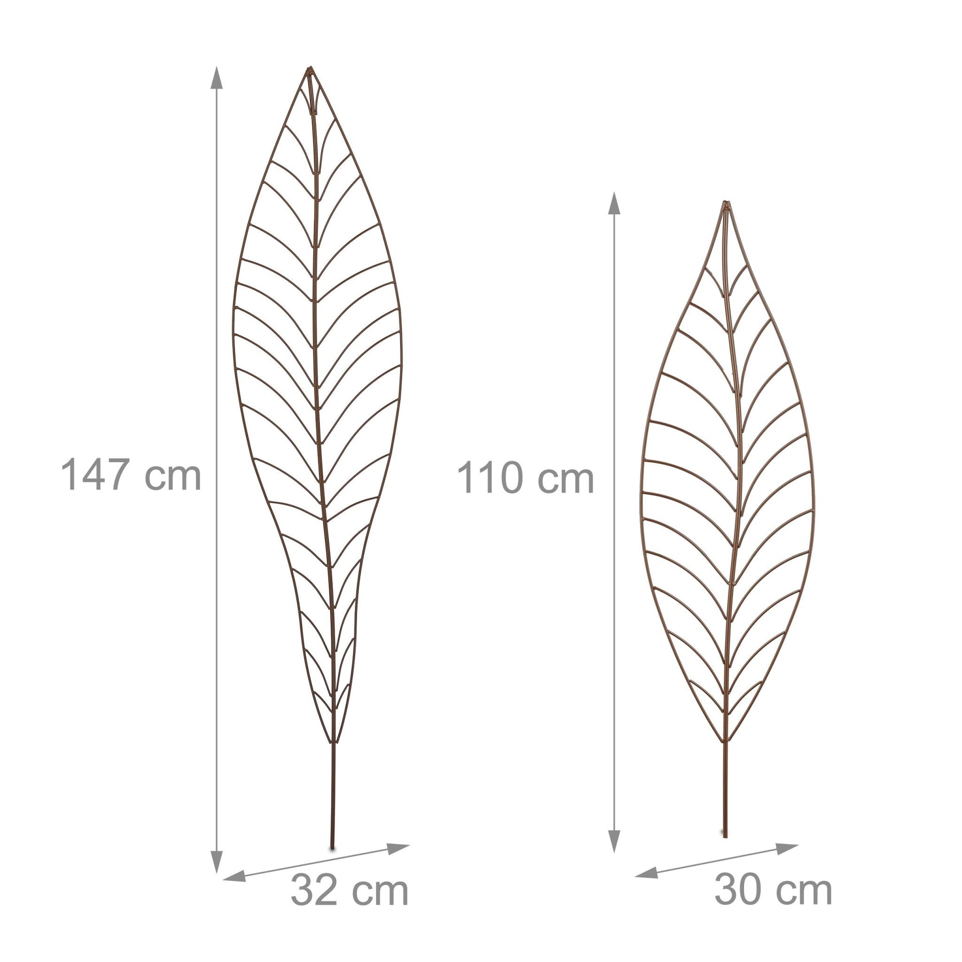 Rankhilfe Blatt 2er-Set Braun von Relaxdays