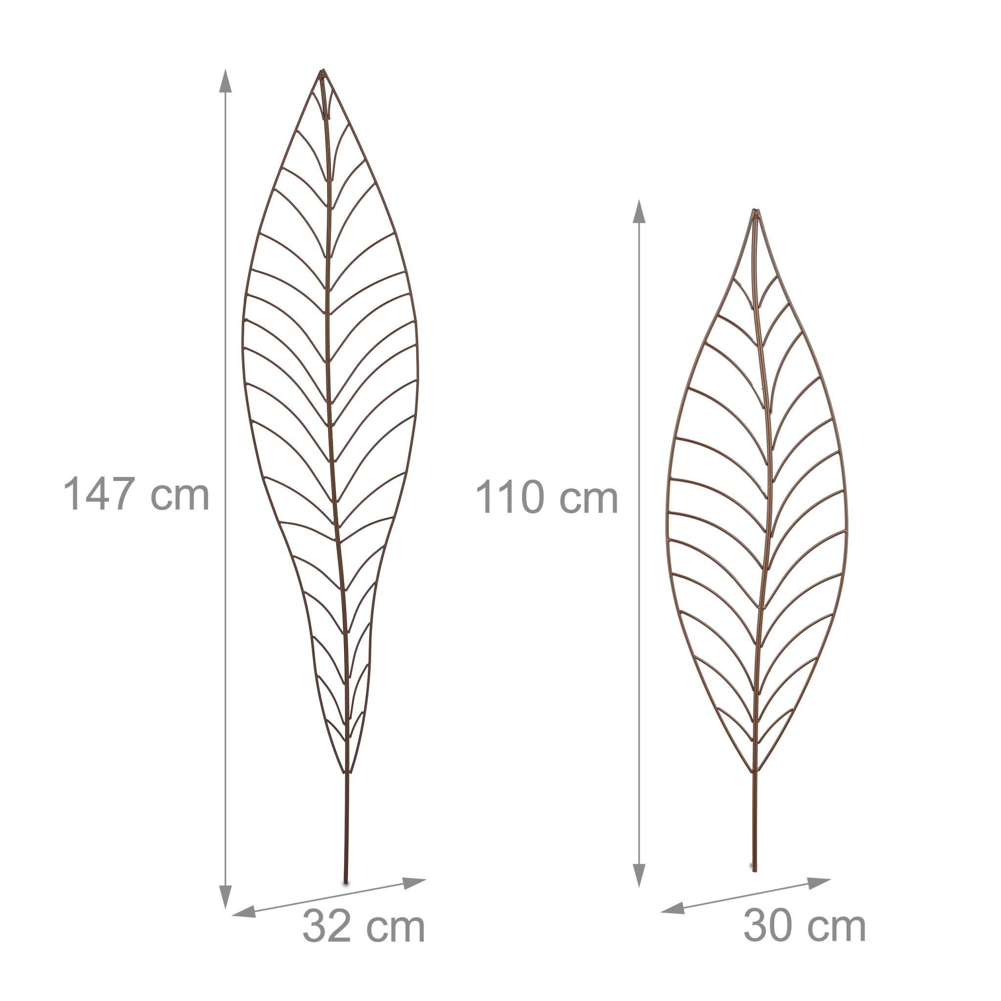 Rankhilfe Blatt 2er-Set Braun von Relaxdays