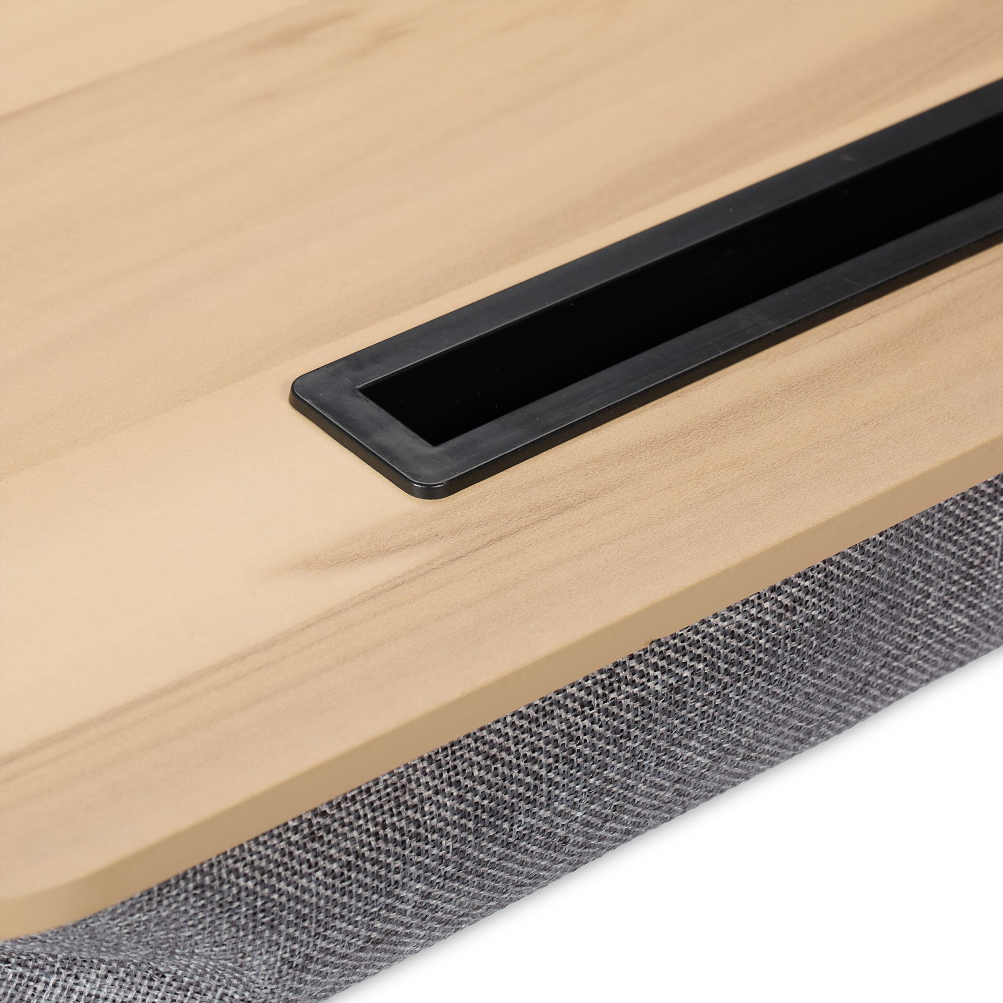 Laptopkissen mit Handyhalter Hellbraun-Grau von Relaxdays