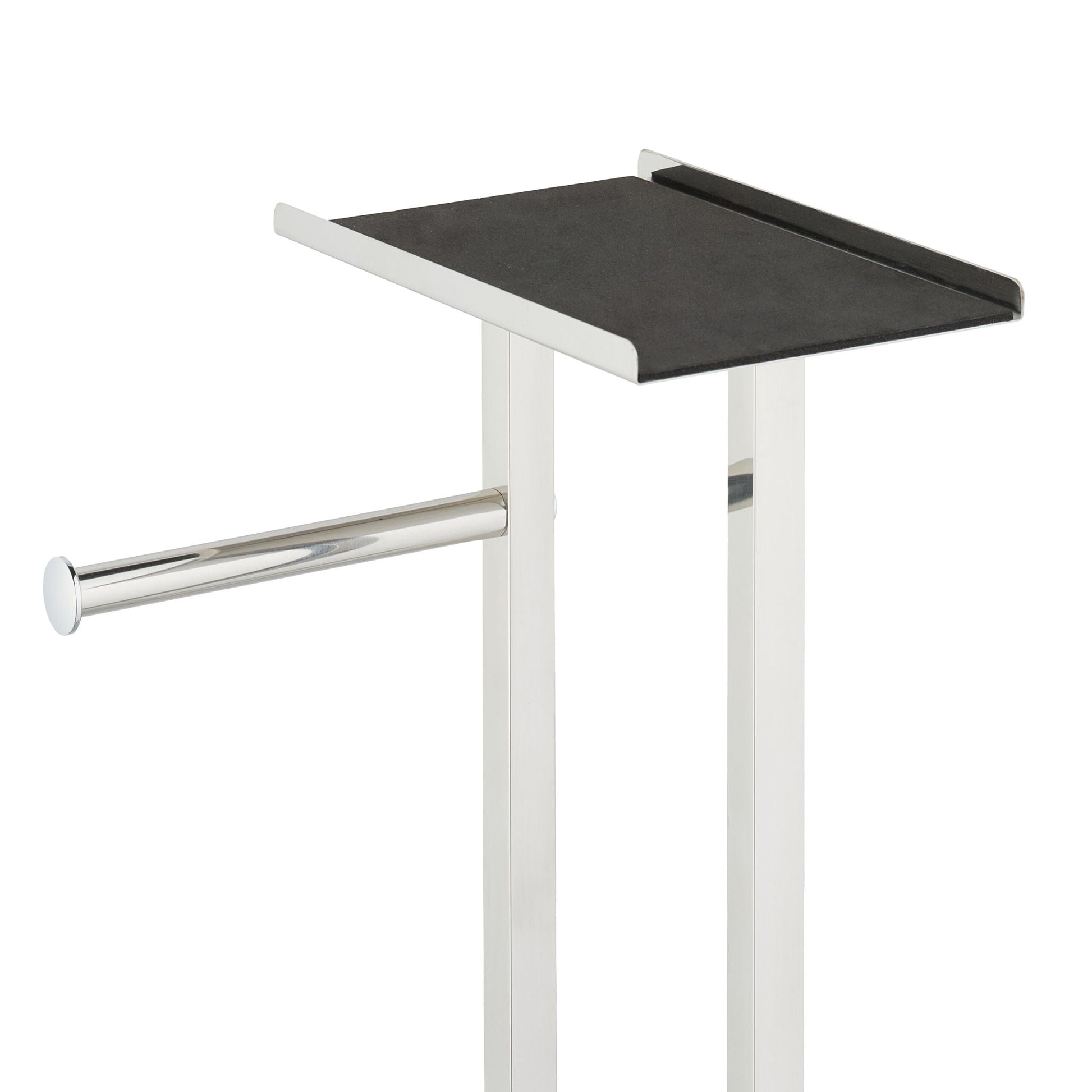 Stehende WC Garnitur mit Ablage Silber-Transparent von Relaxdays