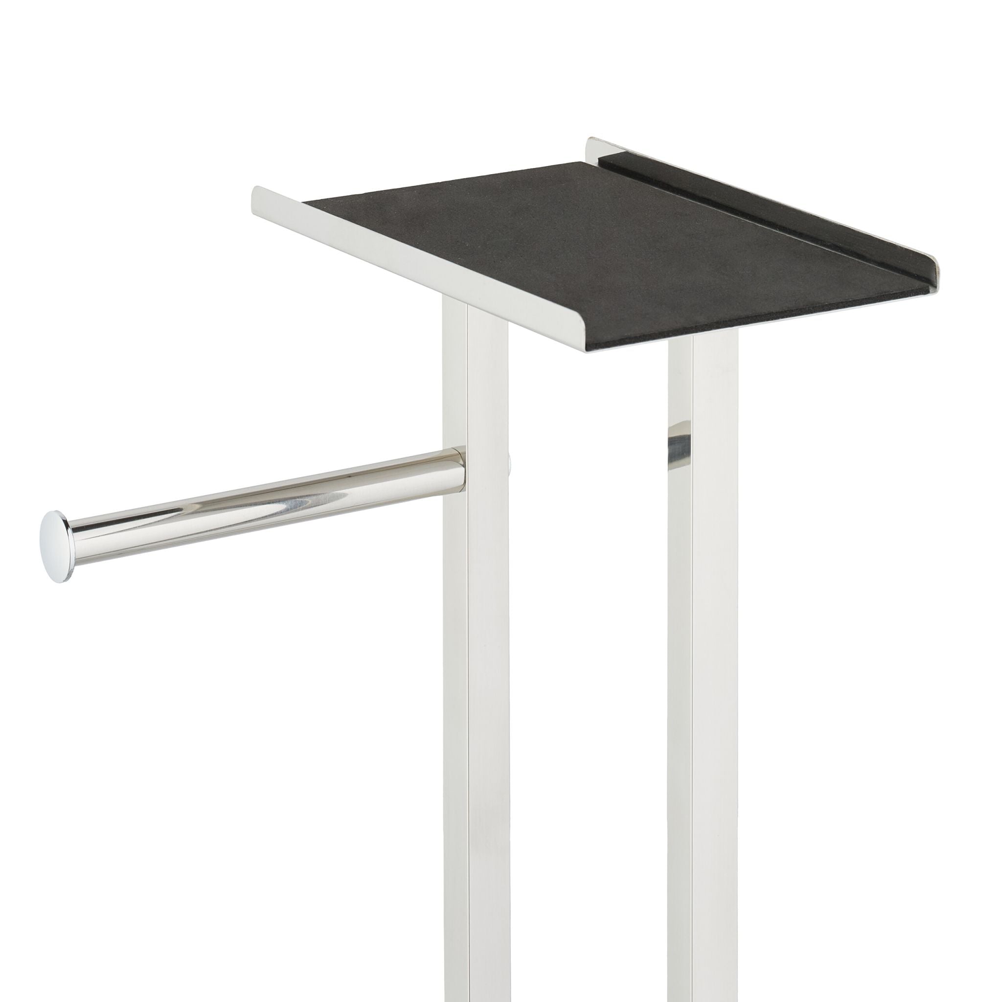 Stehende WC Garnitur mit Ablage Silber-Transparent von Relaxdays