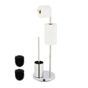 WC Garnitur mit Toilettenpapierhalter Schwarz-Silber von Relaxdays