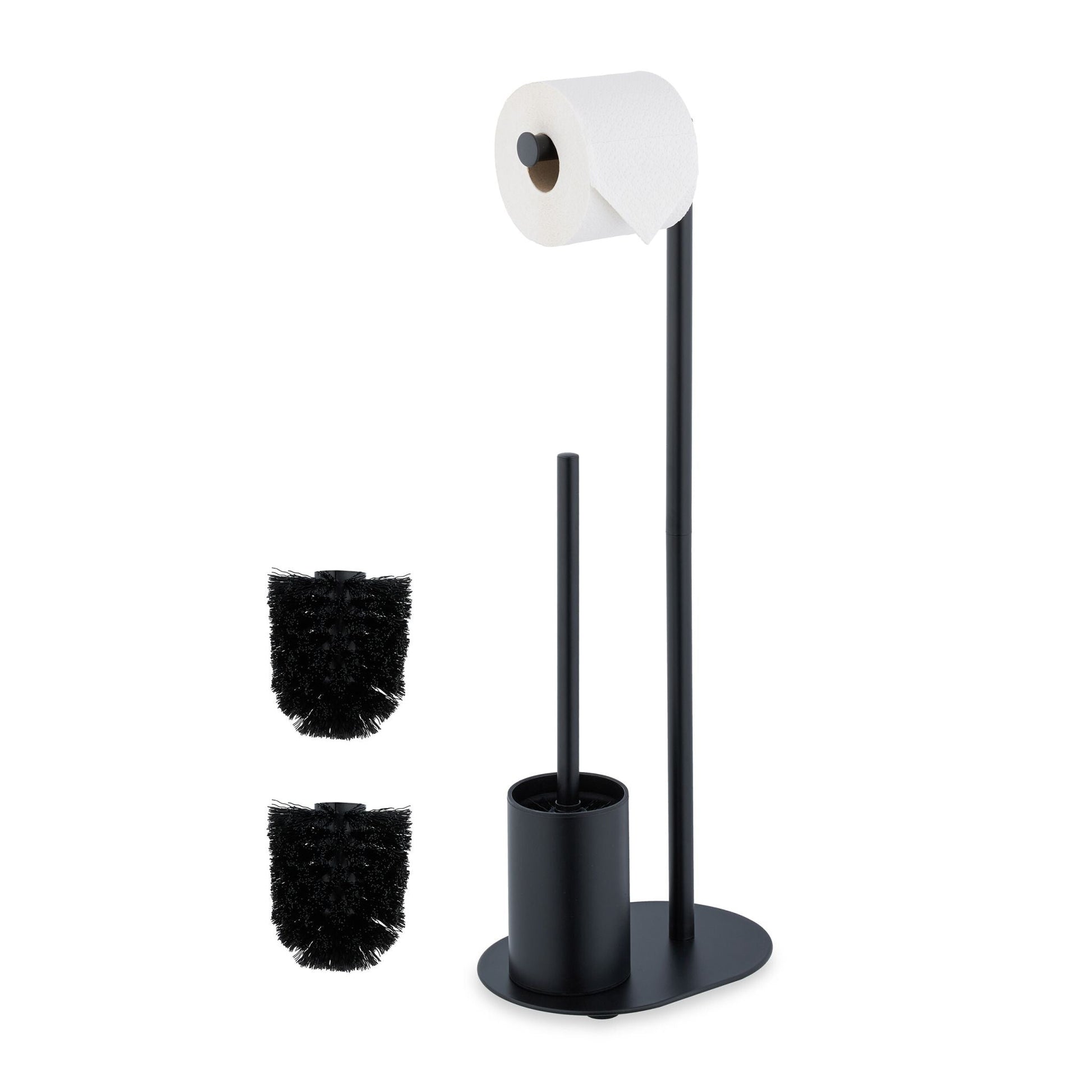 WC Garnitur Metall Schwarz von Relaxdays
