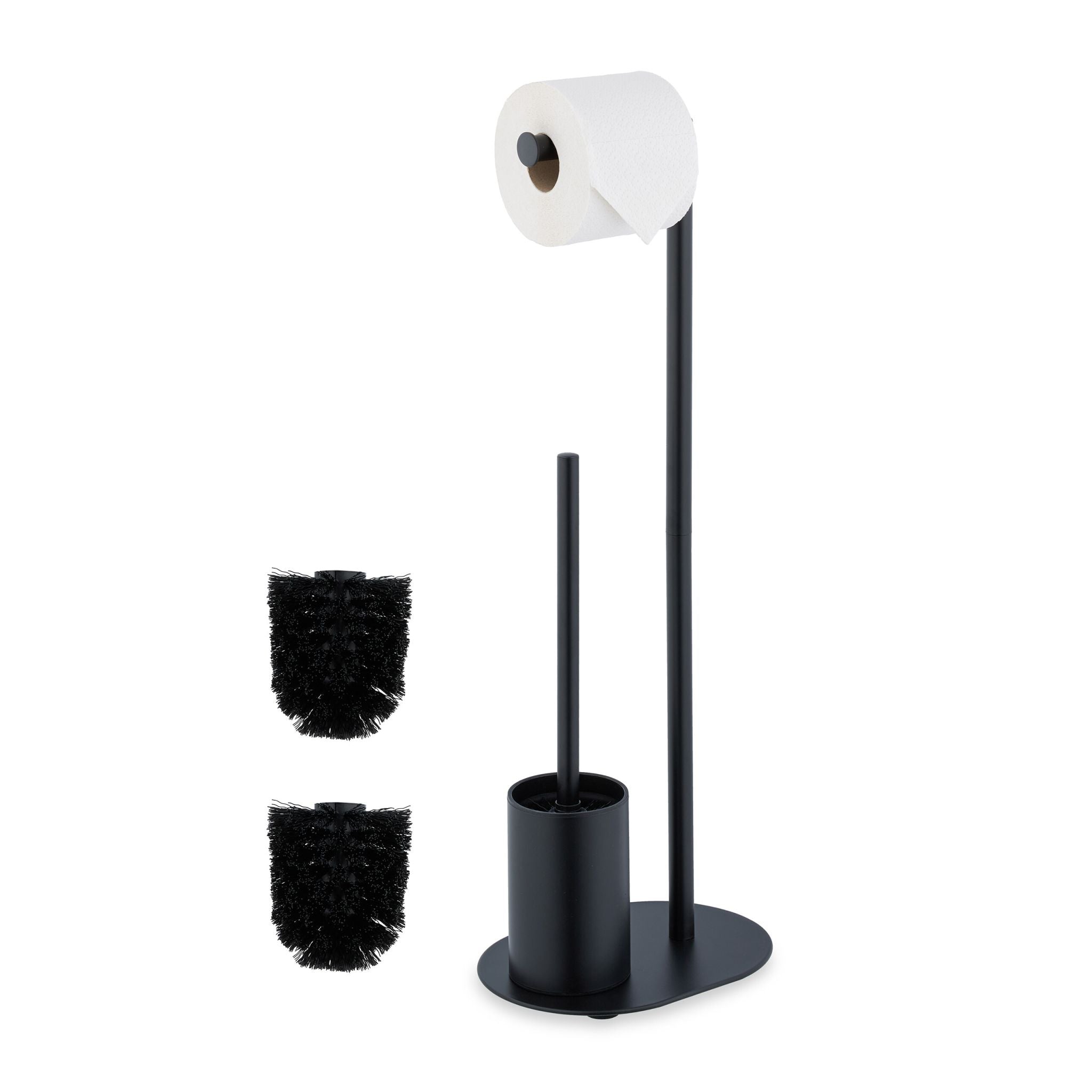 WC Garnitur Metall Schwarz von Relaxdays