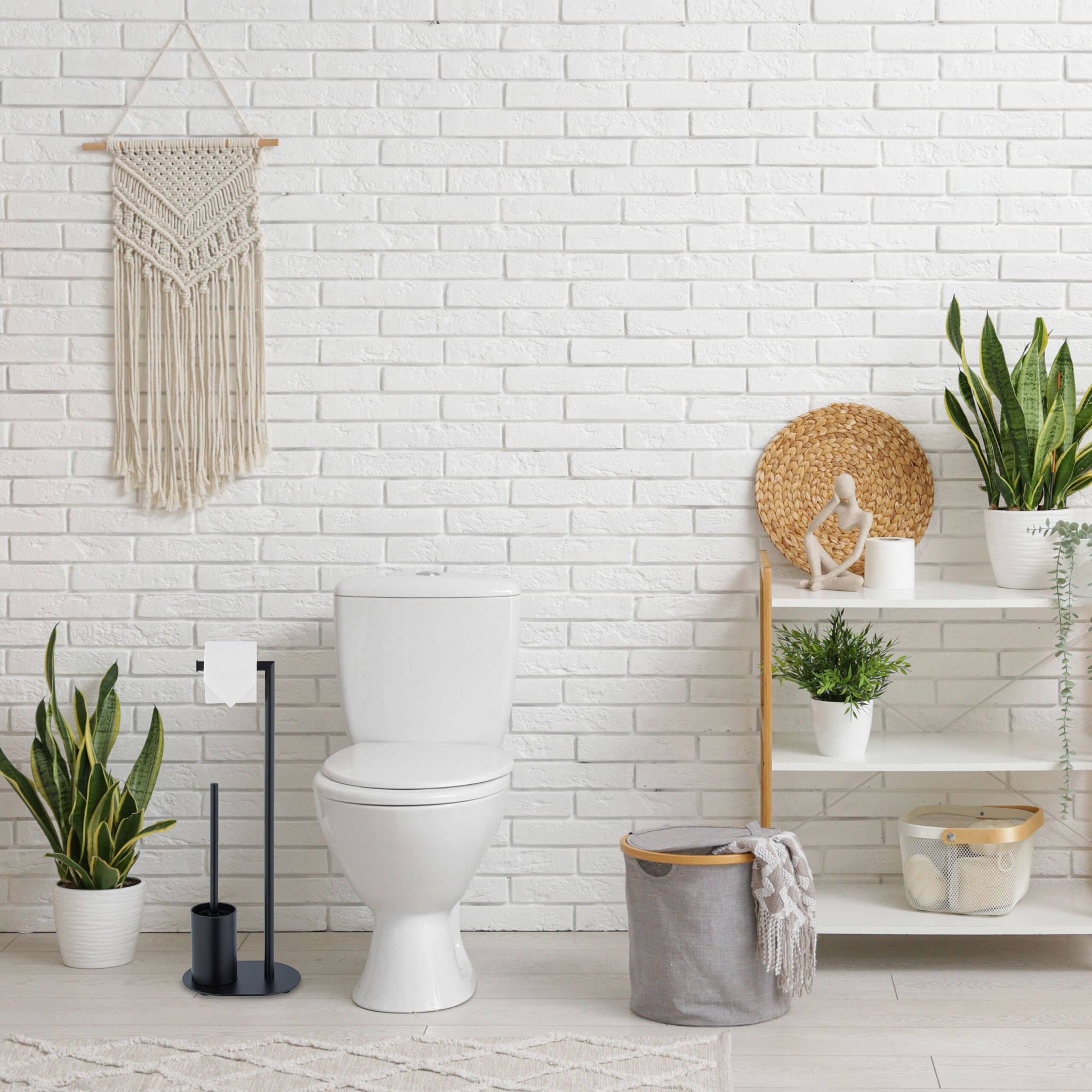WC Garnitur Metall Schwarz von Relaxdays