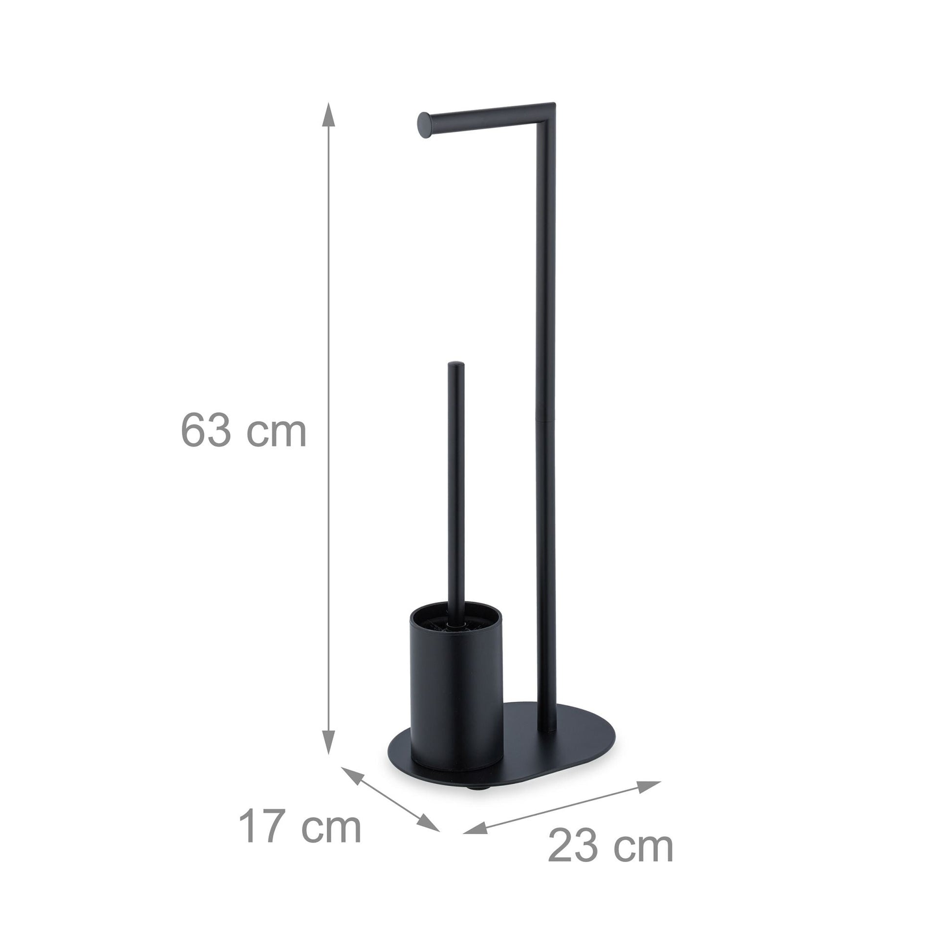 WC Garnitur Metall Schwarz von Relaxdays