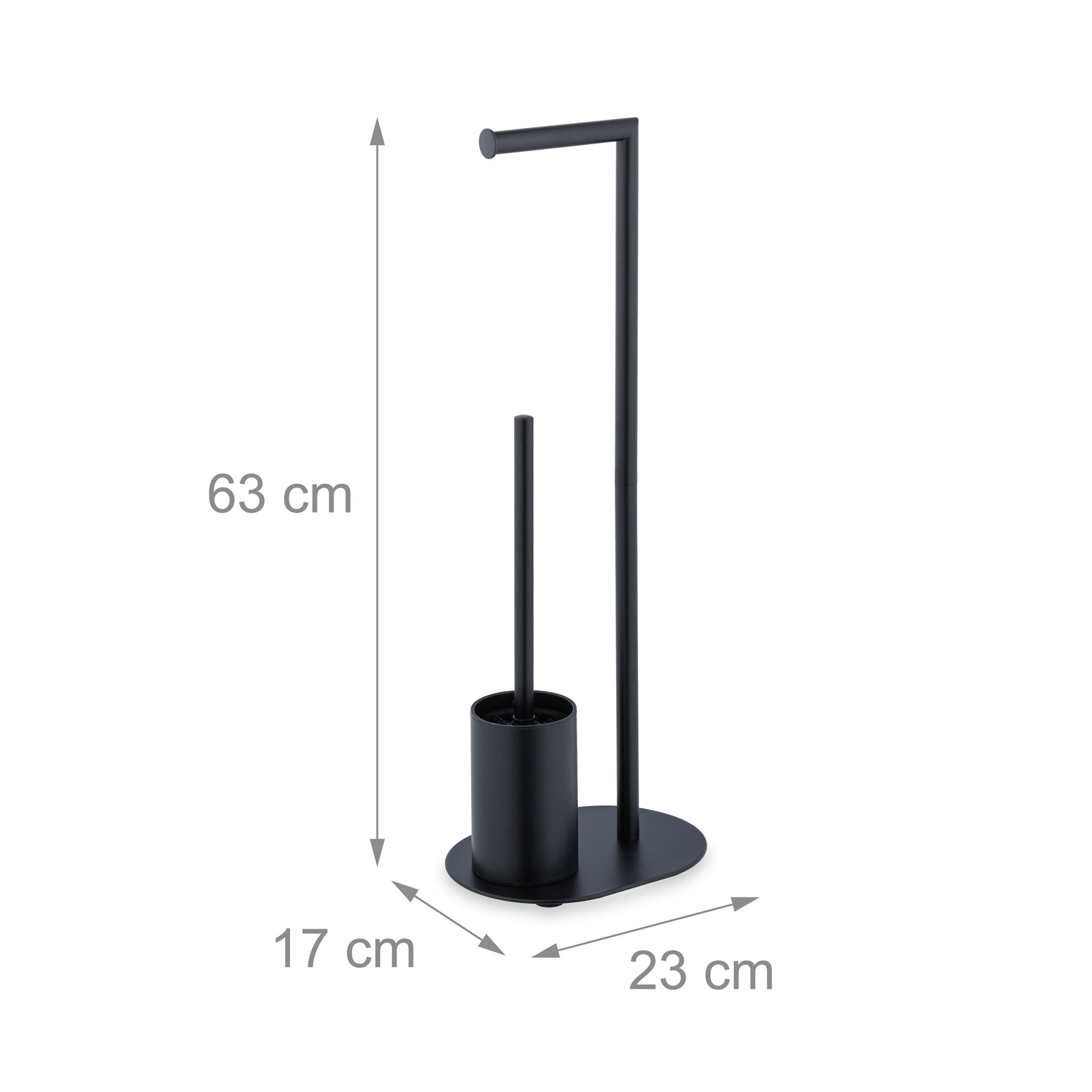 WC Garnitur Metall Schwarz von Relaxdays