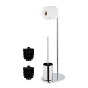 WC Garnitur Metall Schwarz-Silber von Relaxdays