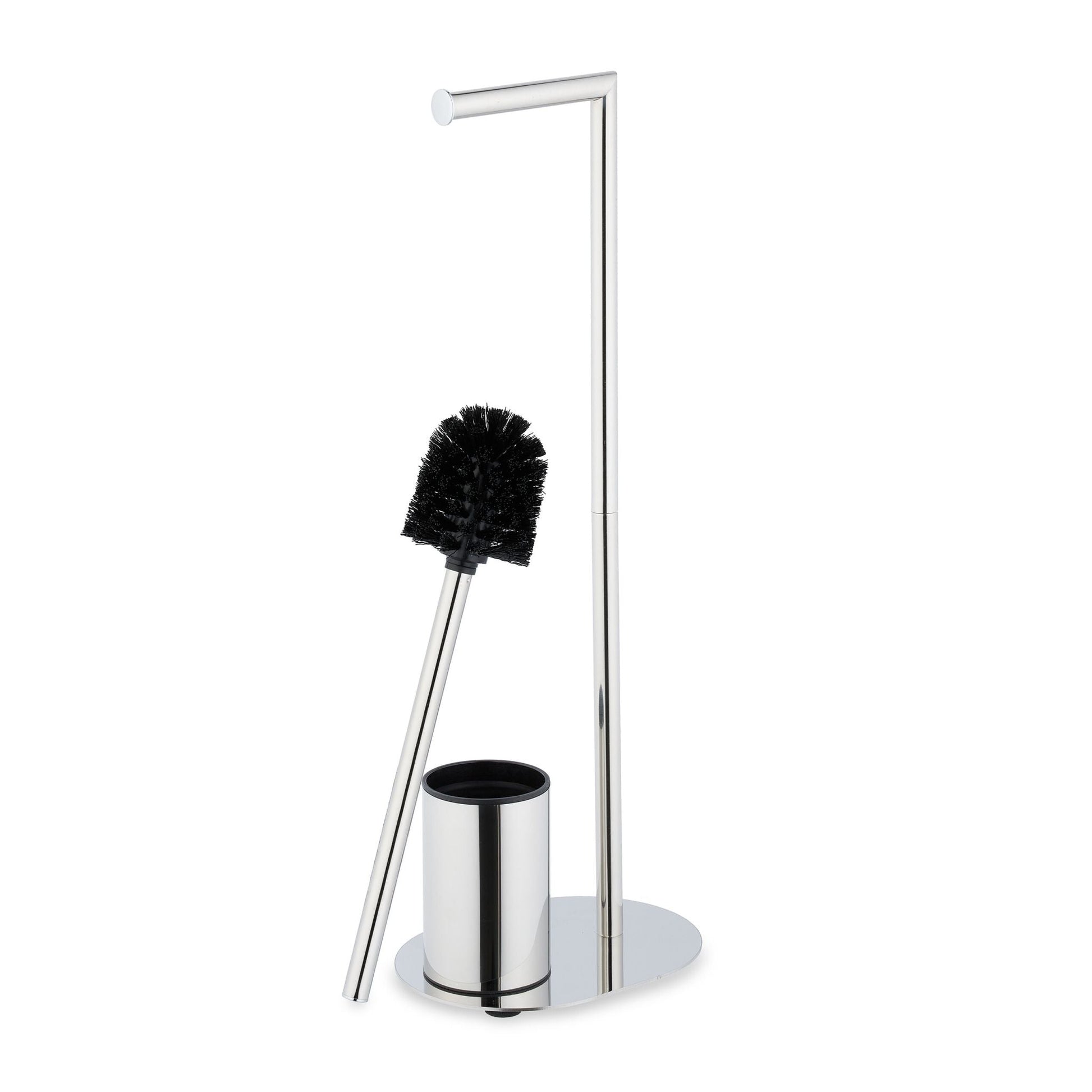 WC Garnitur Metall Schwarz-Silber von Relaxdays