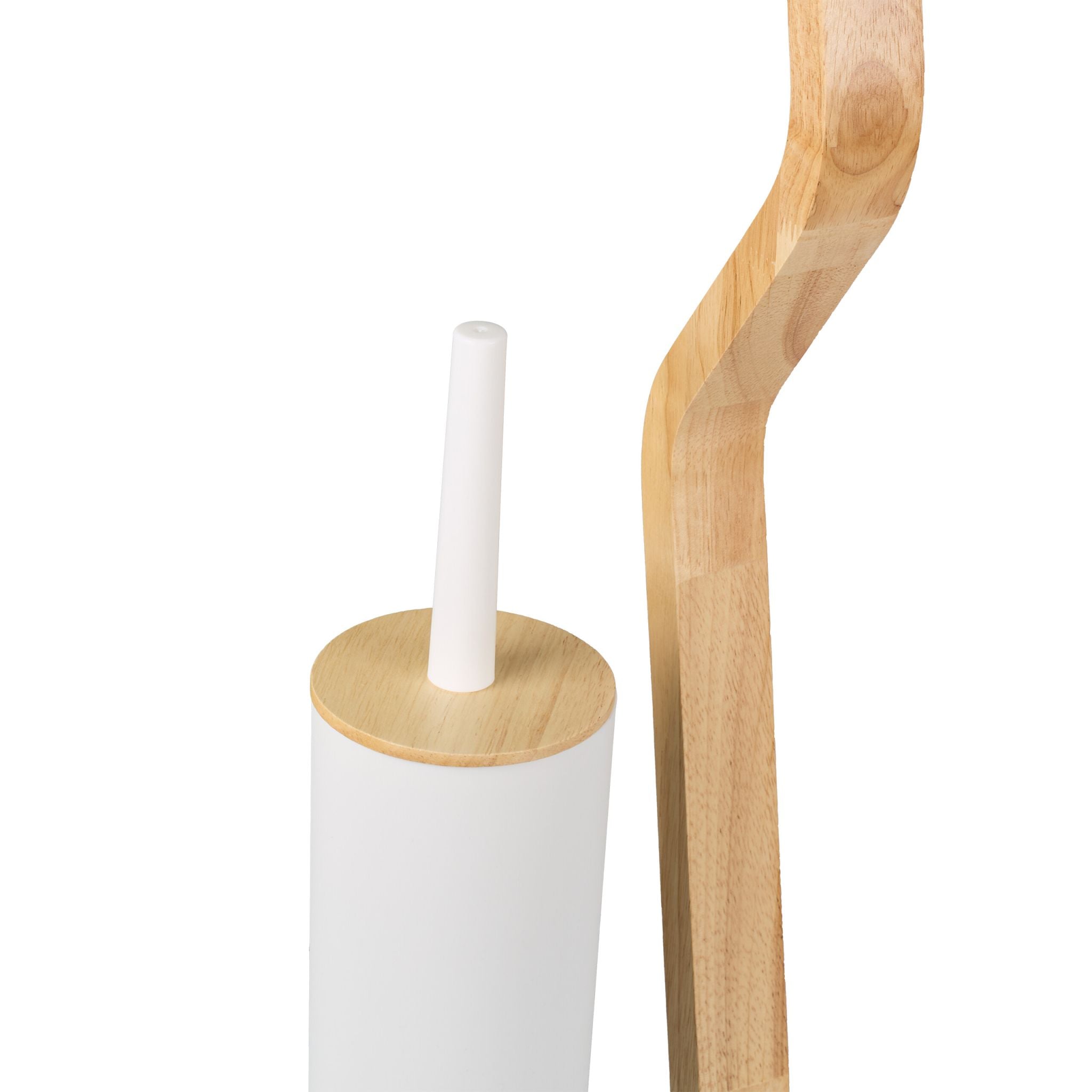WC Garnitur mit Ablage Weiss-Hellbraun von Relaxdays