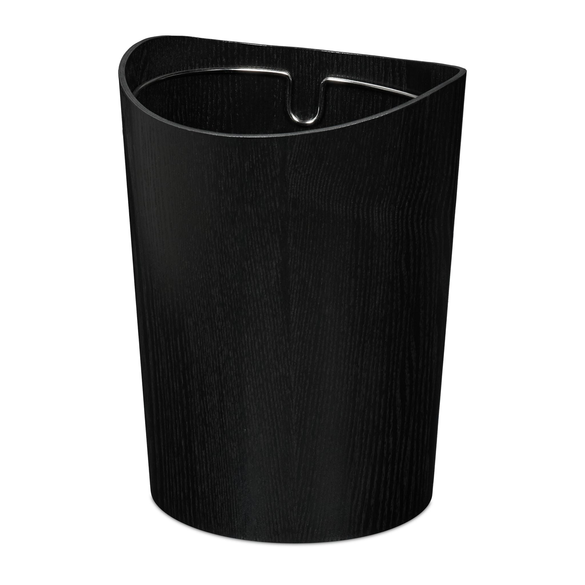 Papierkorb in Holzoptik 9L Schwarz-Silber von Relaxdays