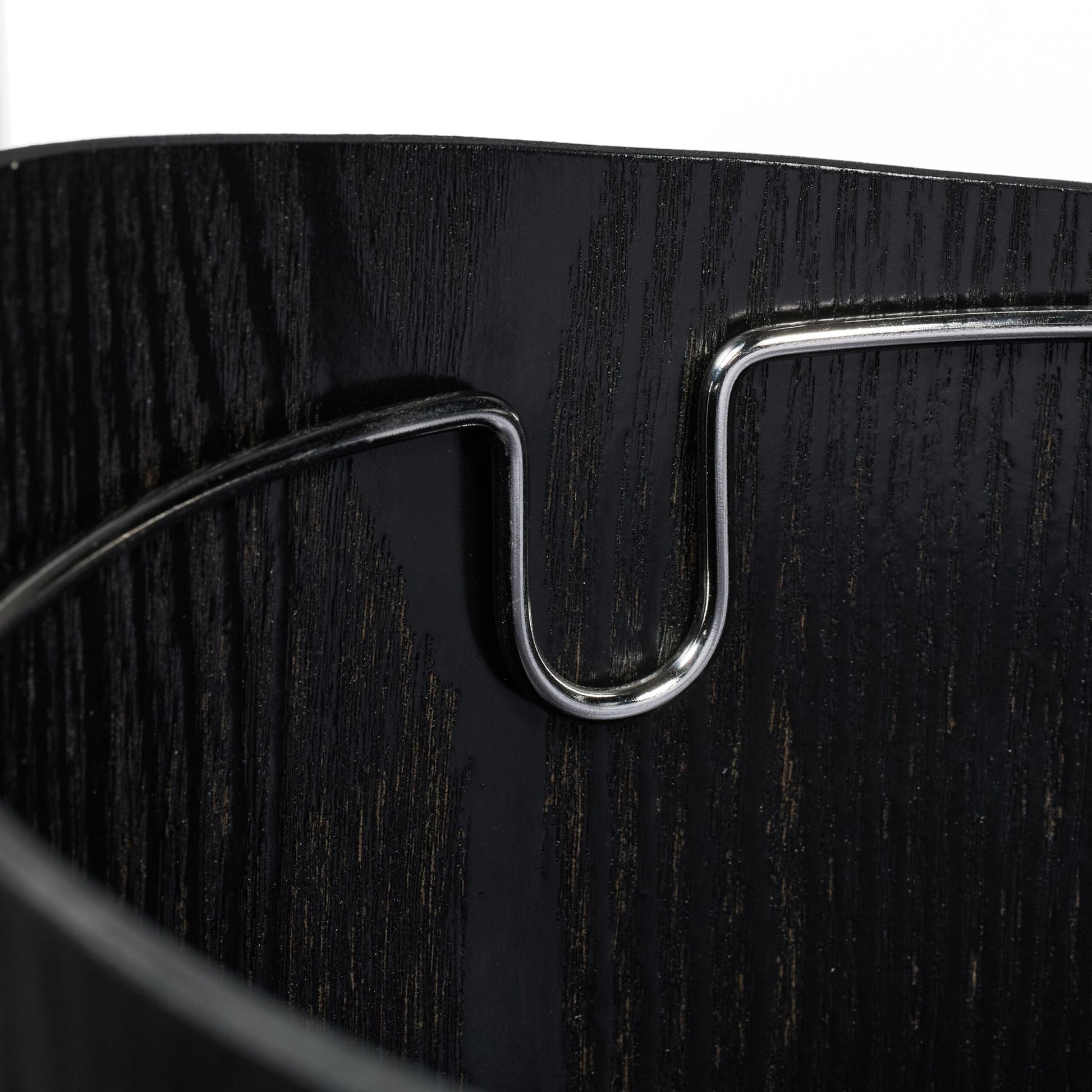Papierkorb in Holzoptik 9L Schwarz-Silber von Relaxdays
