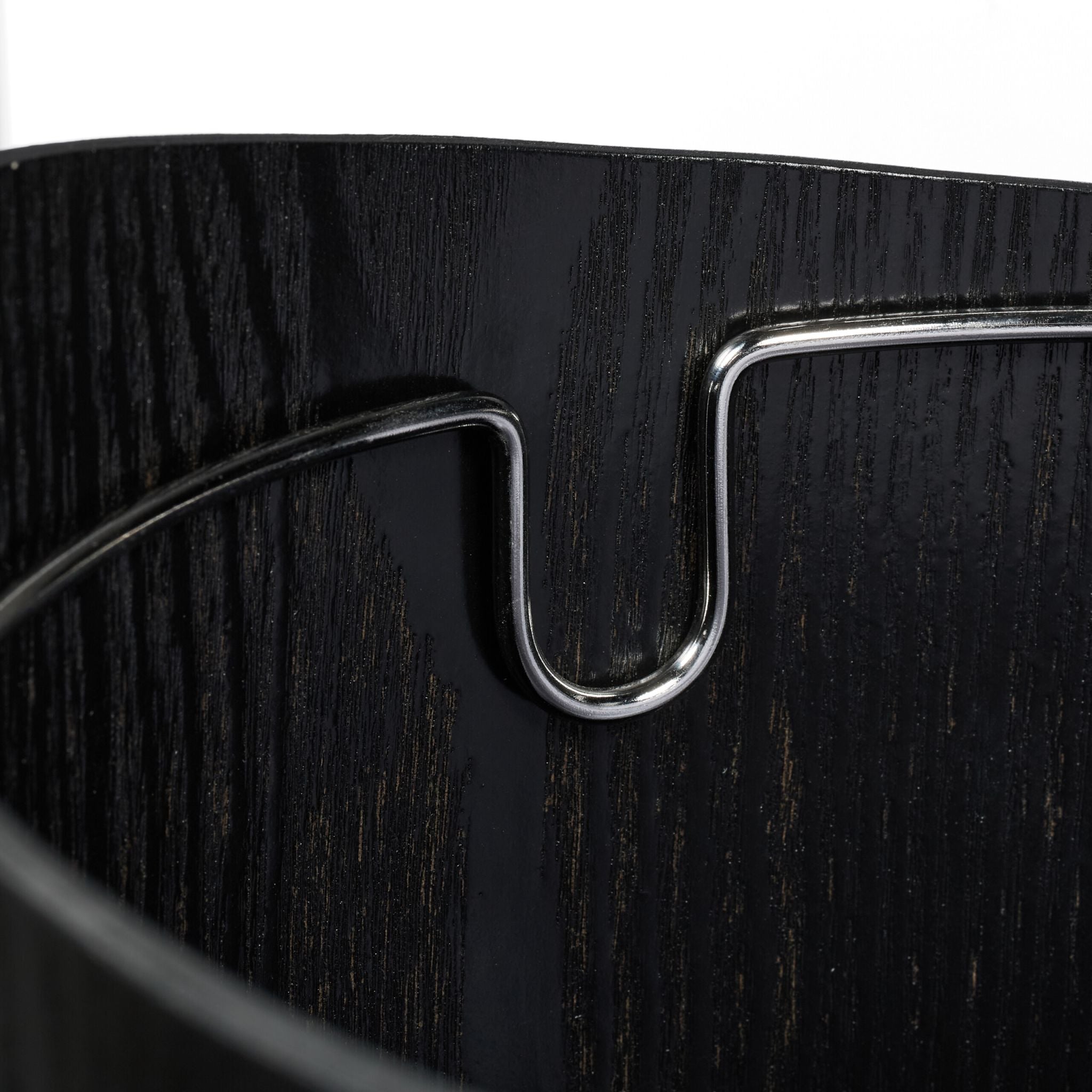 Papierkorb in Holzoptik 9L Schwarz-Silber von Relaxdays