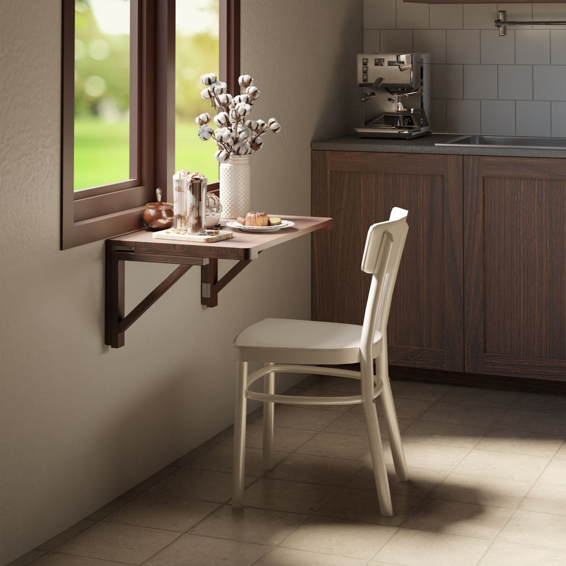 Klapptisch Wand Dunkelbraun von Relaxdays