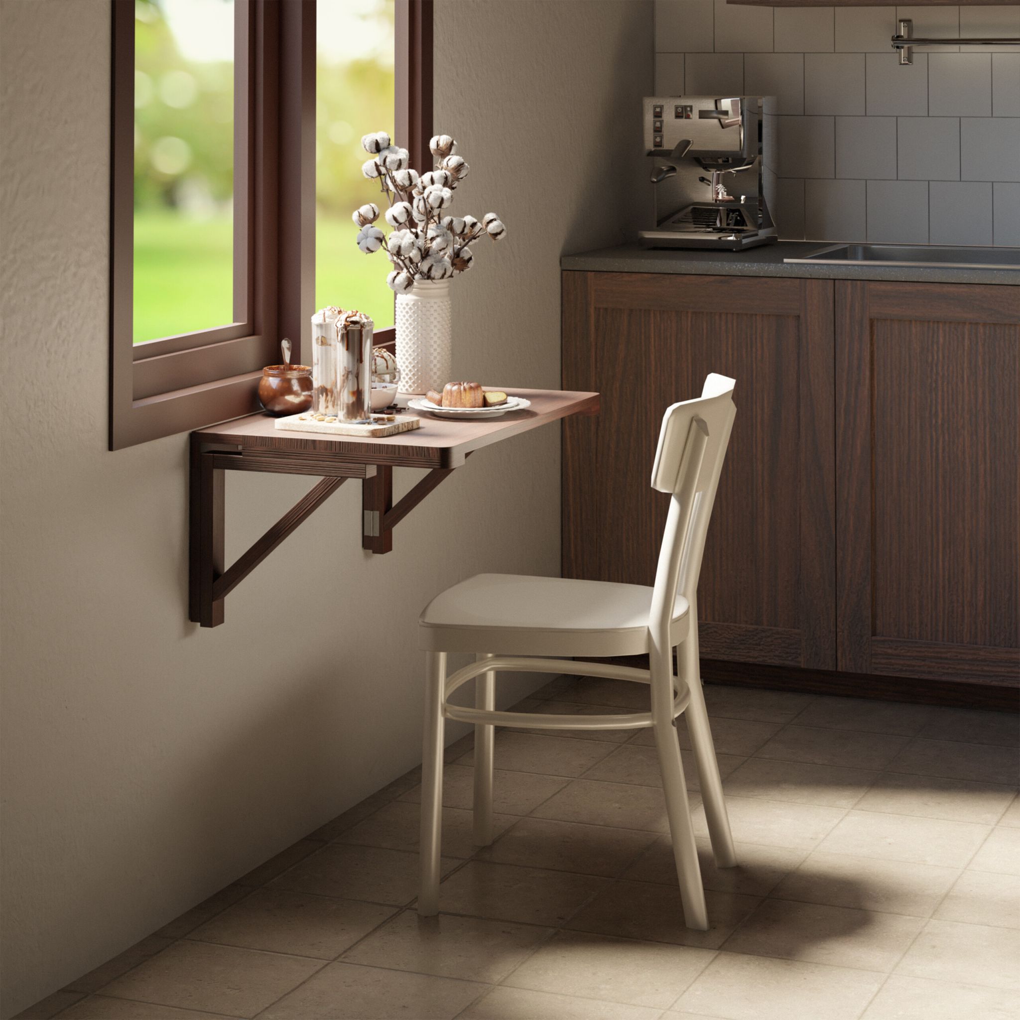 Klapptisch Wand Dunkelbraun von Relaxdays