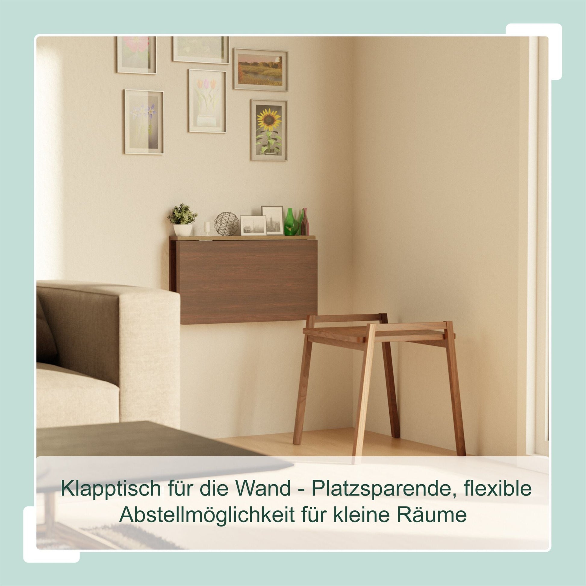 Klapptisch Wand Dunkelbraun von Relaxdays