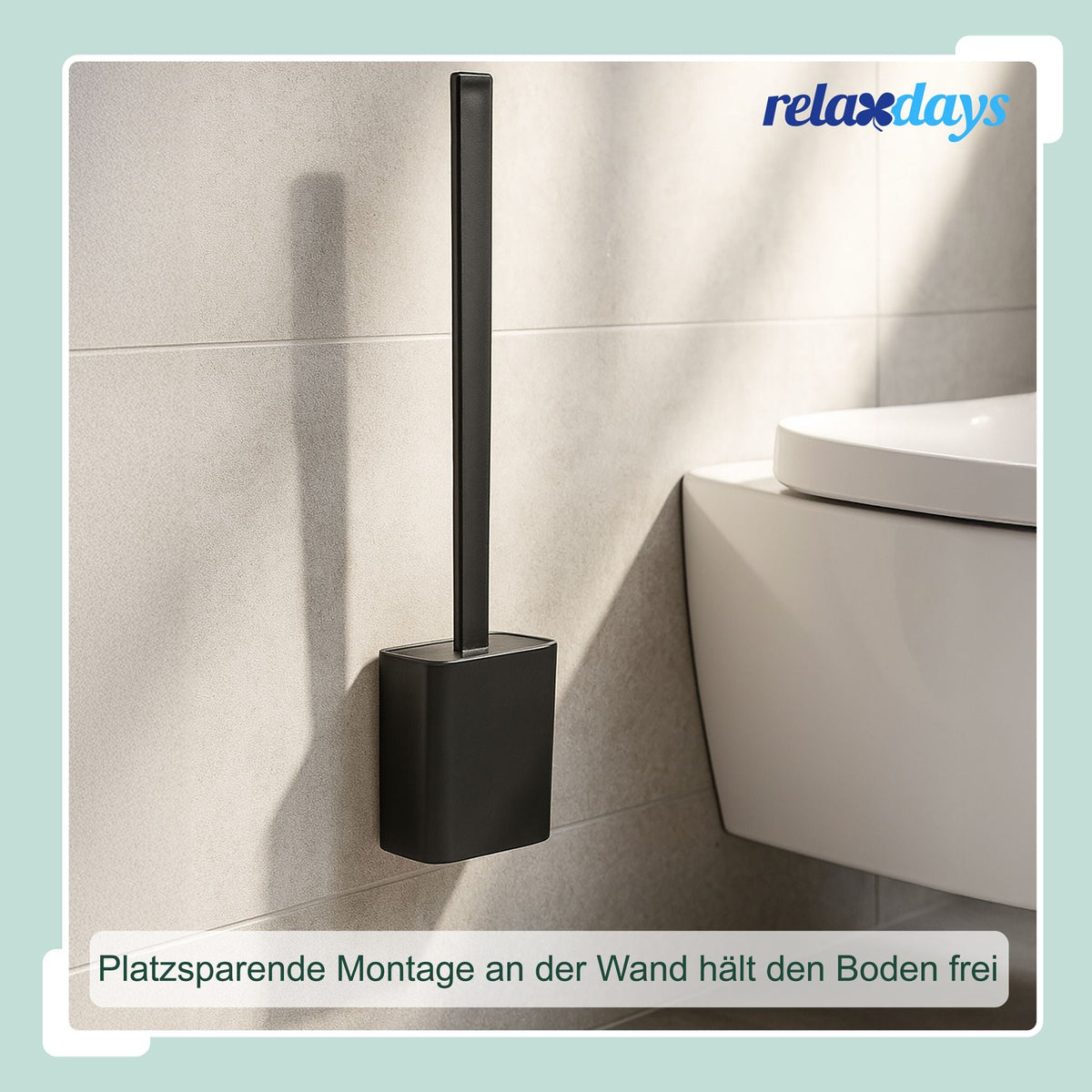 Toilettenbürste zur Wandmontage Schwarz von Relaxdays