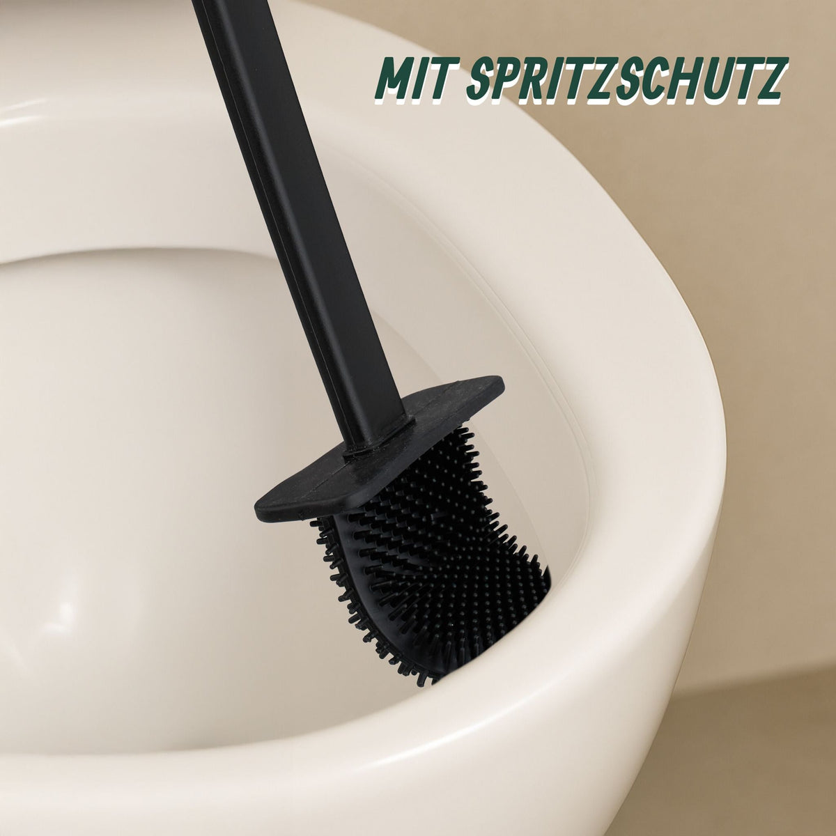 Toilettenbürste zur Wandmontage Schwarz von Relaxdays