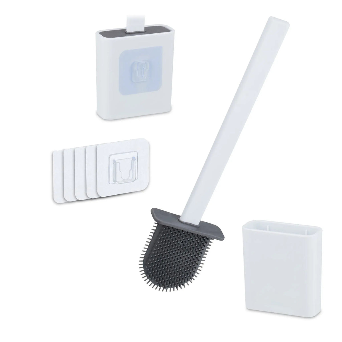 Toilettenbürste zur Wandmontage Weiss-Grau von Relaxdays