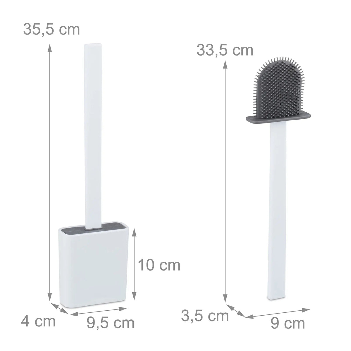 Toilettenbürste zur Wandmontage Weiss-Grau von Relaxdays