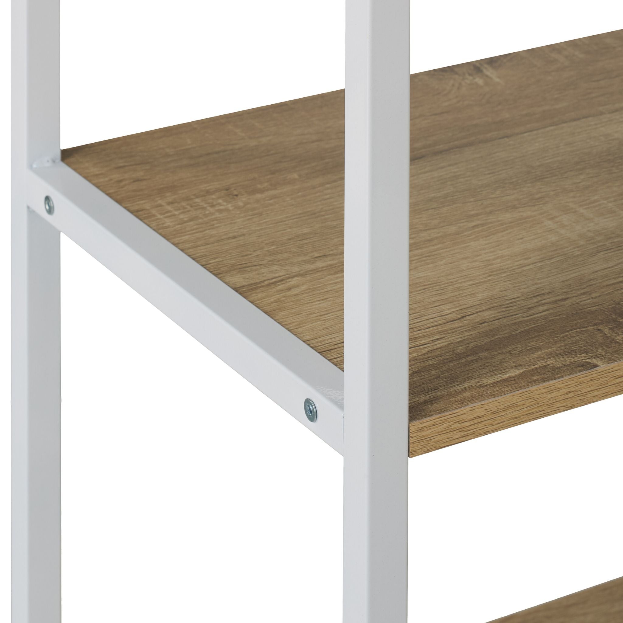 Standregal mit 6 Ebenen Weiss-Hellbraun von Relaxdays