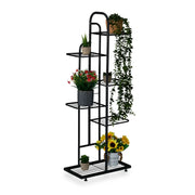 Blumenregal Metall mit 6 Ablagen Schwarz von Relaxdays