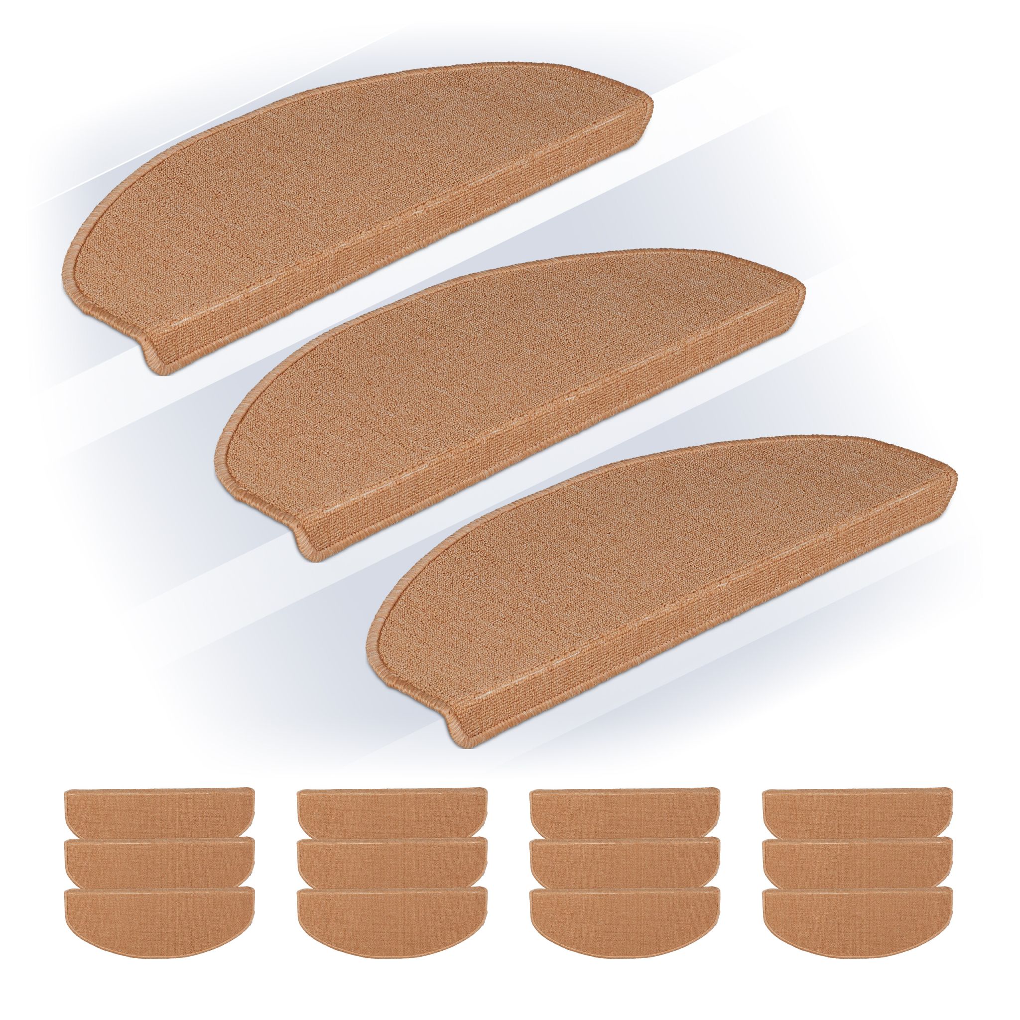 Abgerundete Stufenmatten 15er-Set Beige von Relaxdays