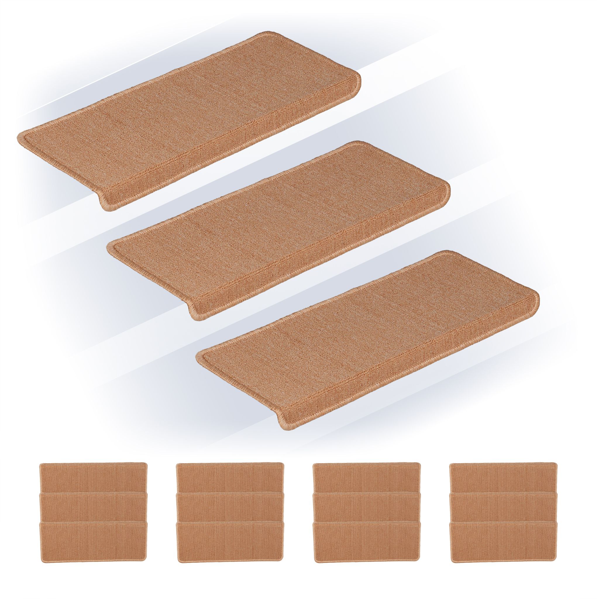 Rechteckige Stufenmatten 15er-Set Beige von Relaxdays
