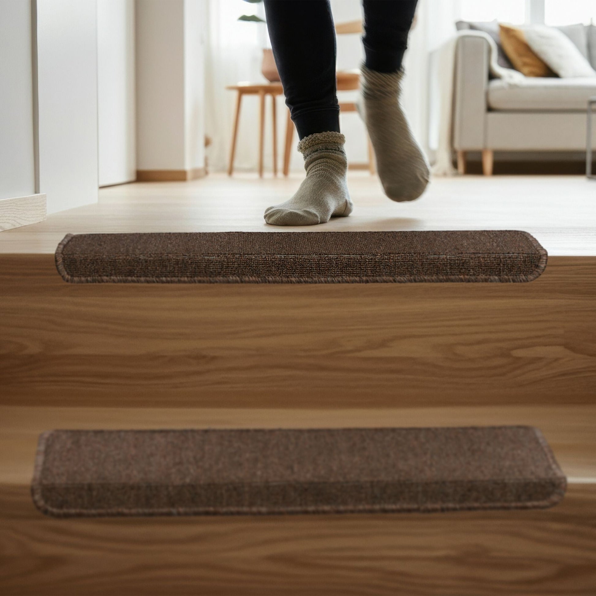 Rechteckige Stufenmatten 15er-Set Dunkelbraun von Relaxdays