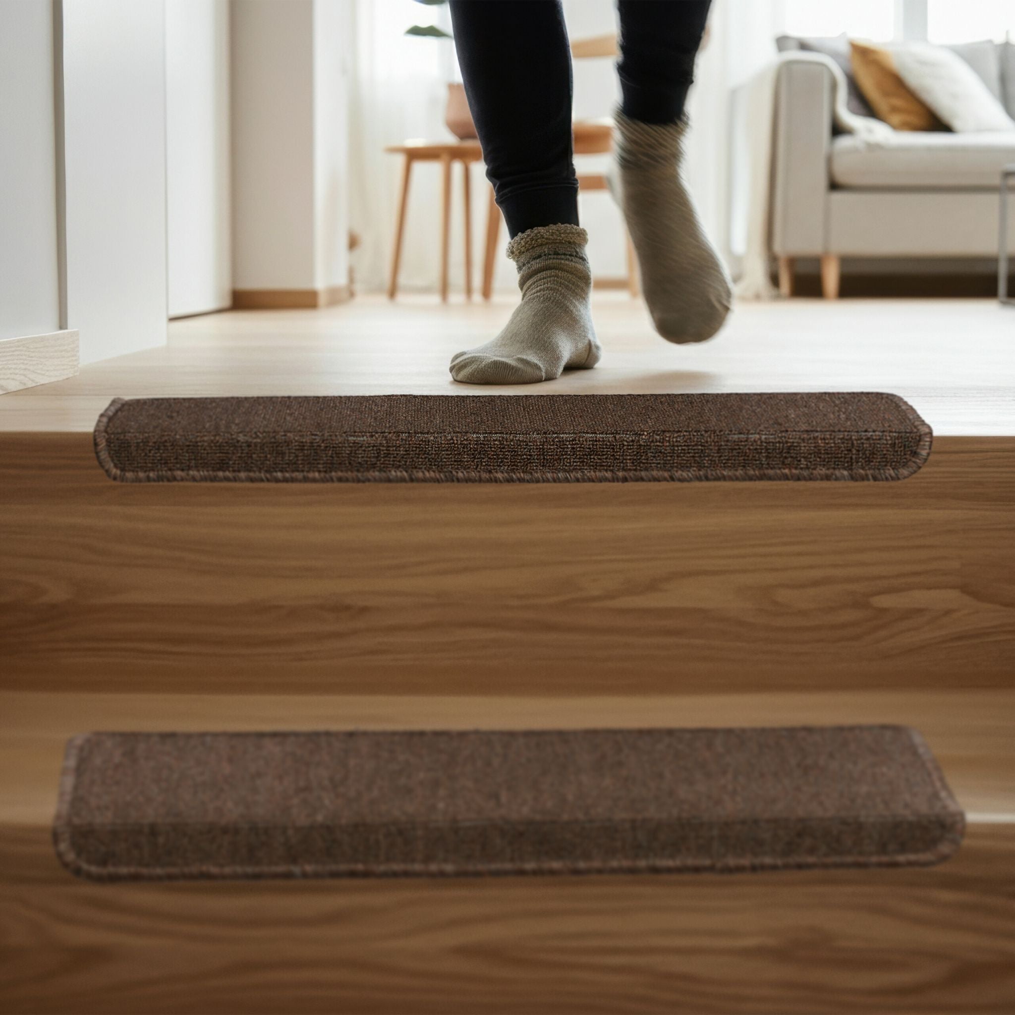 Rechteckige Stufenmatten 15er-Set Dunkelbraun von Relaxdays