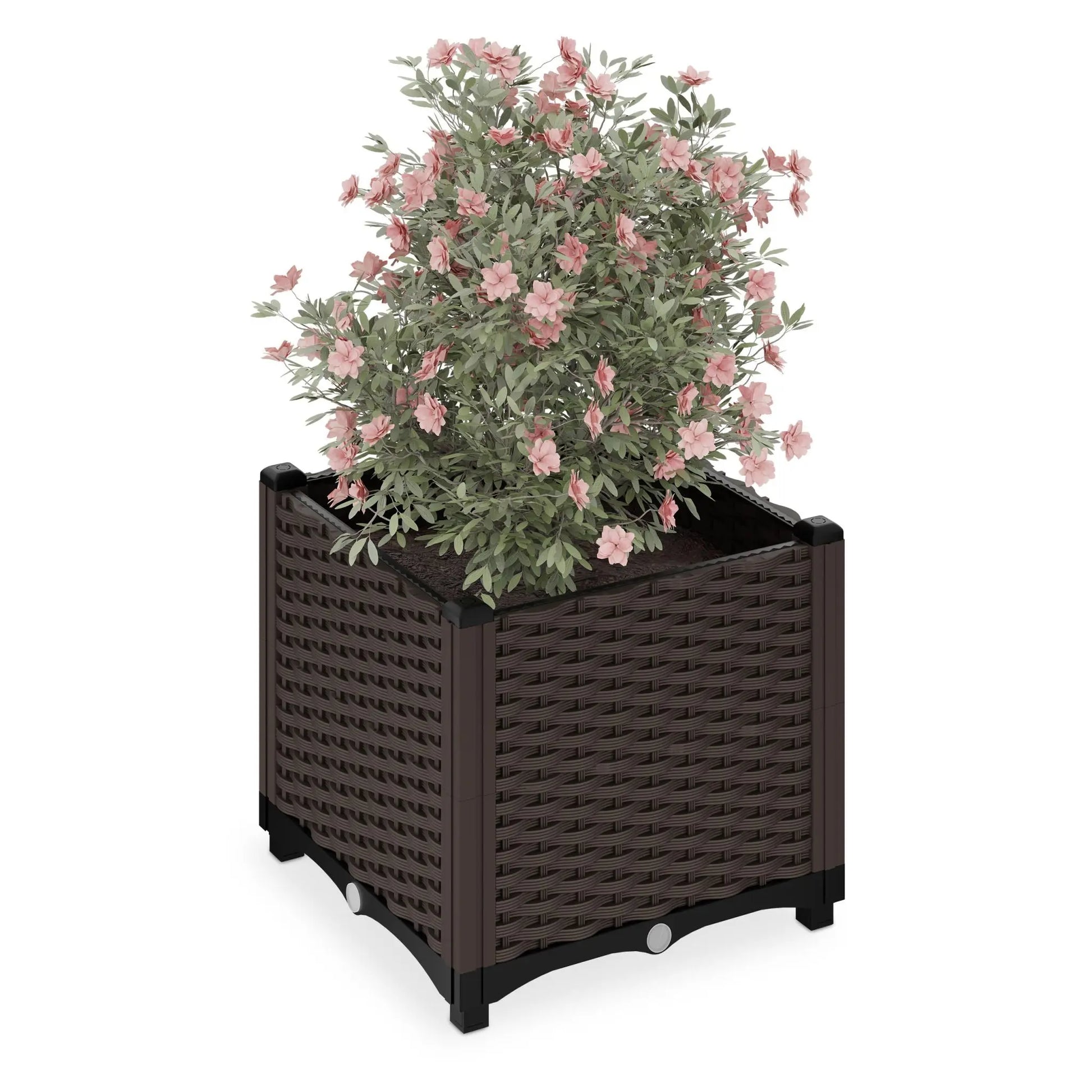 Pflanzkübel in Rattan-Optik Braun-Schwarz von Relaxdays