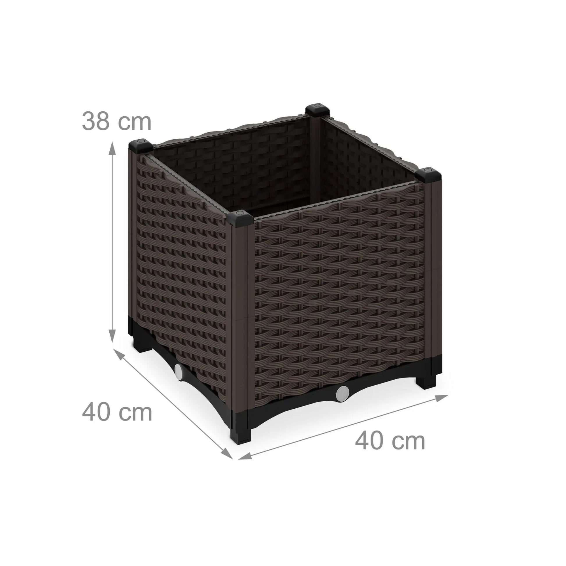 Pflanzkübel in Rattan-Optik Braun-Schwarz von Relaxdays