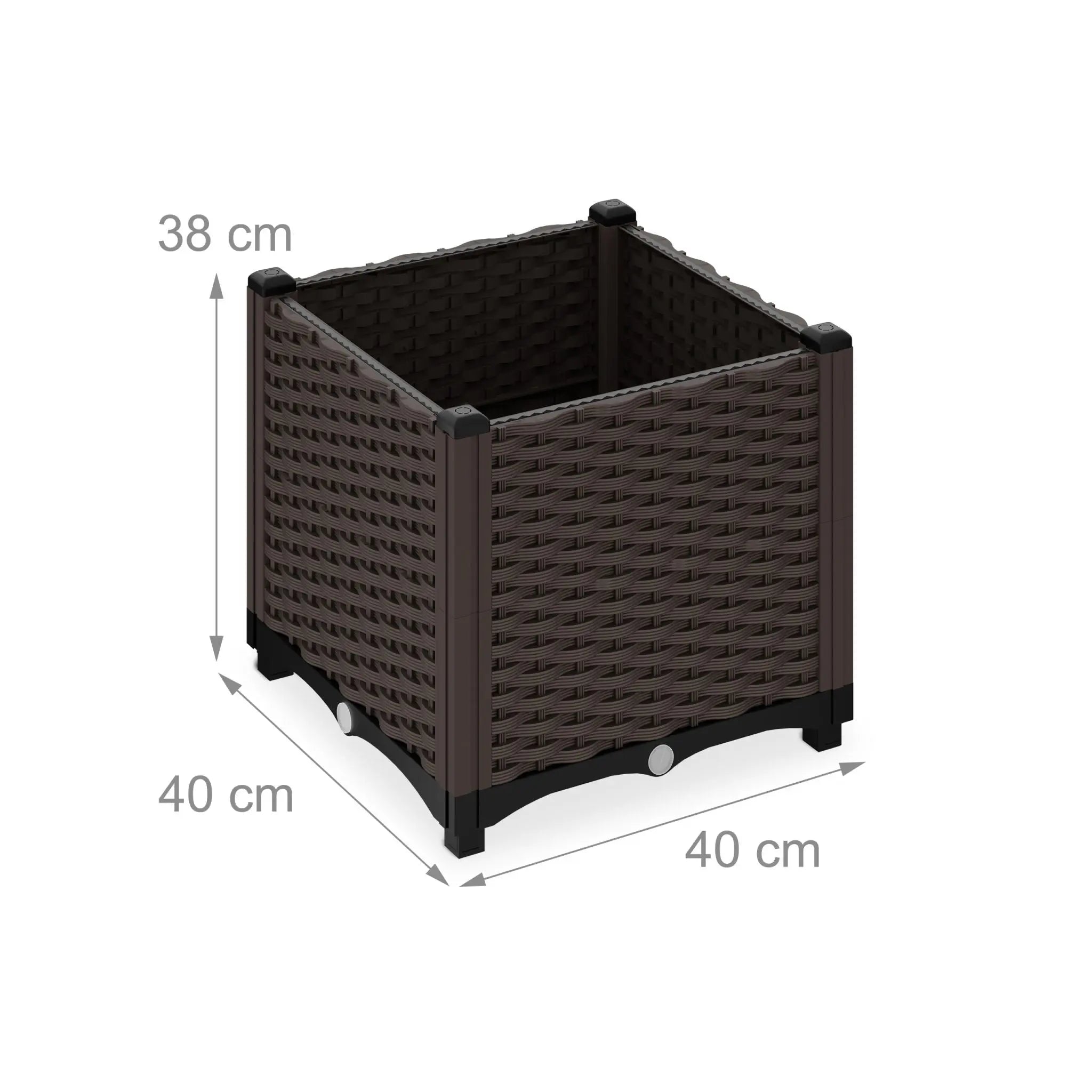 Pflanzkübel in Rattan-Optik Braun-Schwarz von Relaxdays