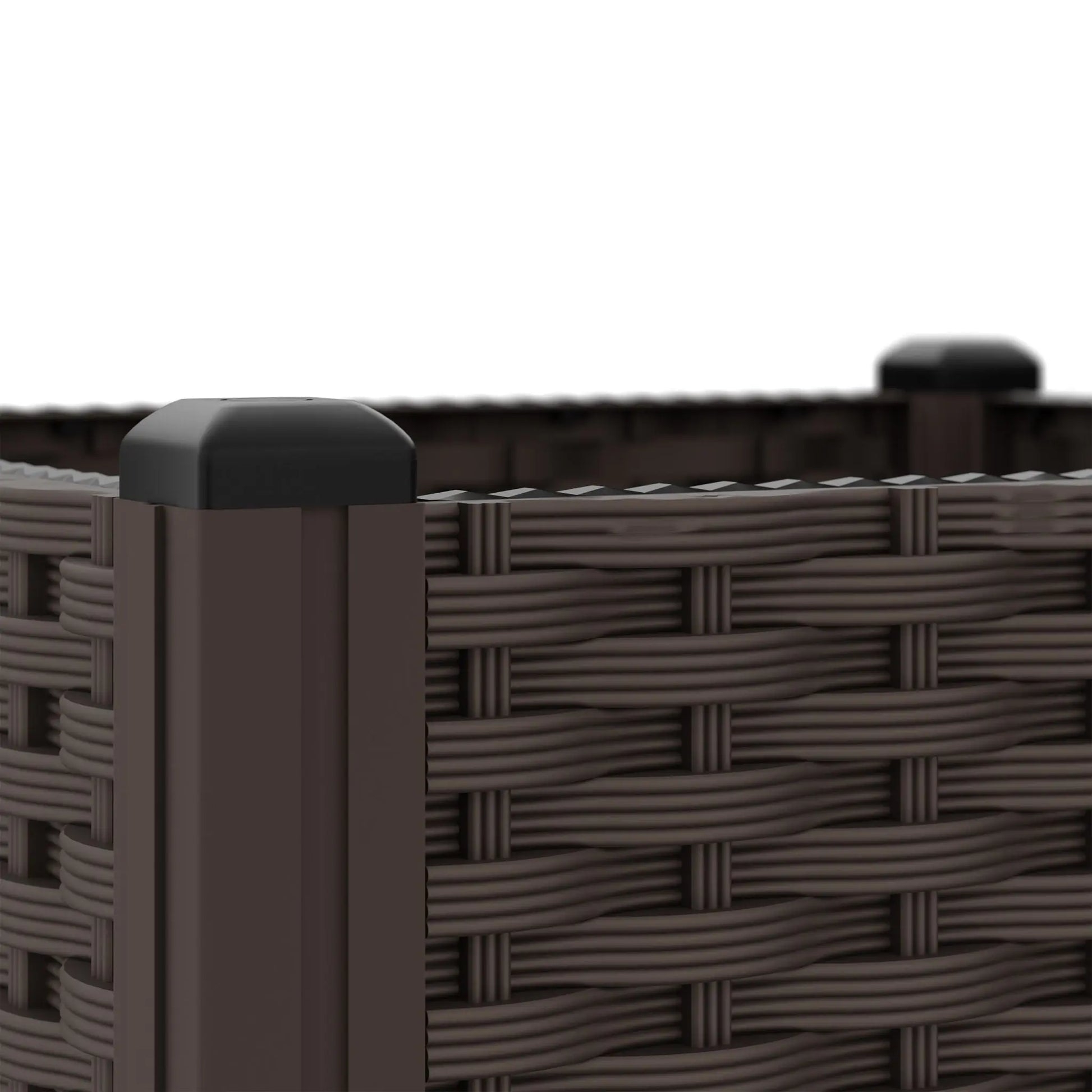 Pflanzkübel in Rattan-Optik Braun-Schwarz von Relaxdays