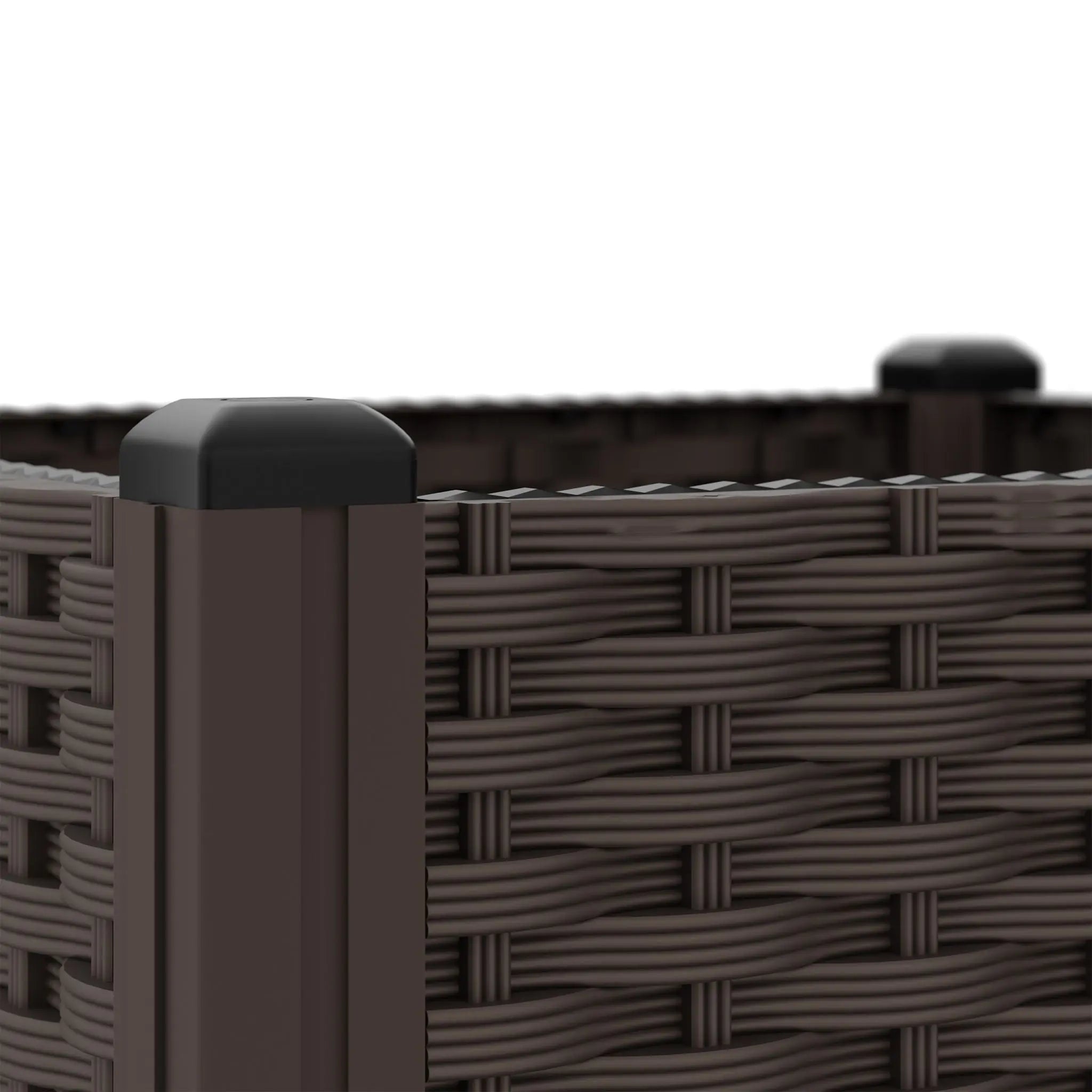 Pflanzkübel in Rattan-Optik Braun-Schwarz von Relaxdays